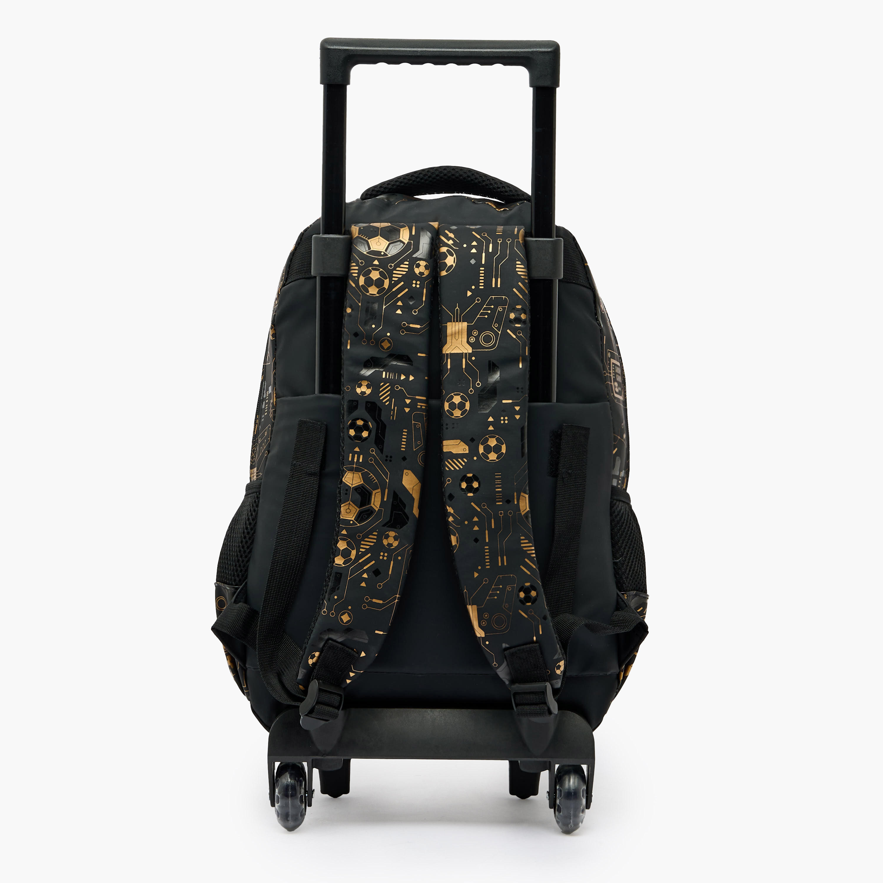Football Print Trolley Backpack for Boys 8-13 Years with Zip Closure - 17 inches-school-bagsandbackpacks-trolleybags-image-10