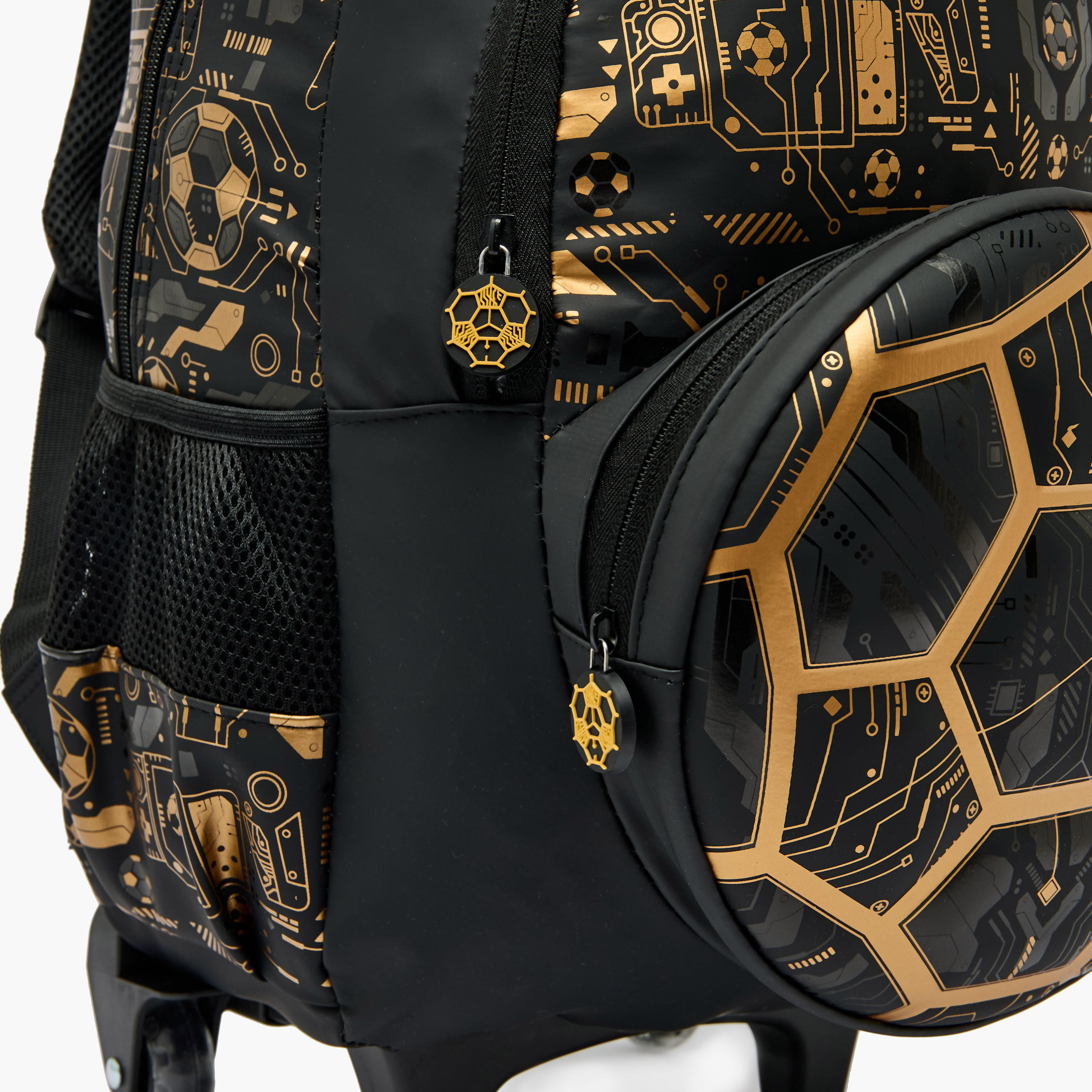 Football Print Trolley Backpack for Boys 8-13 Years with Zip Closure - 17 inches-school-bagsandbackpacks-trolleybags-image-7