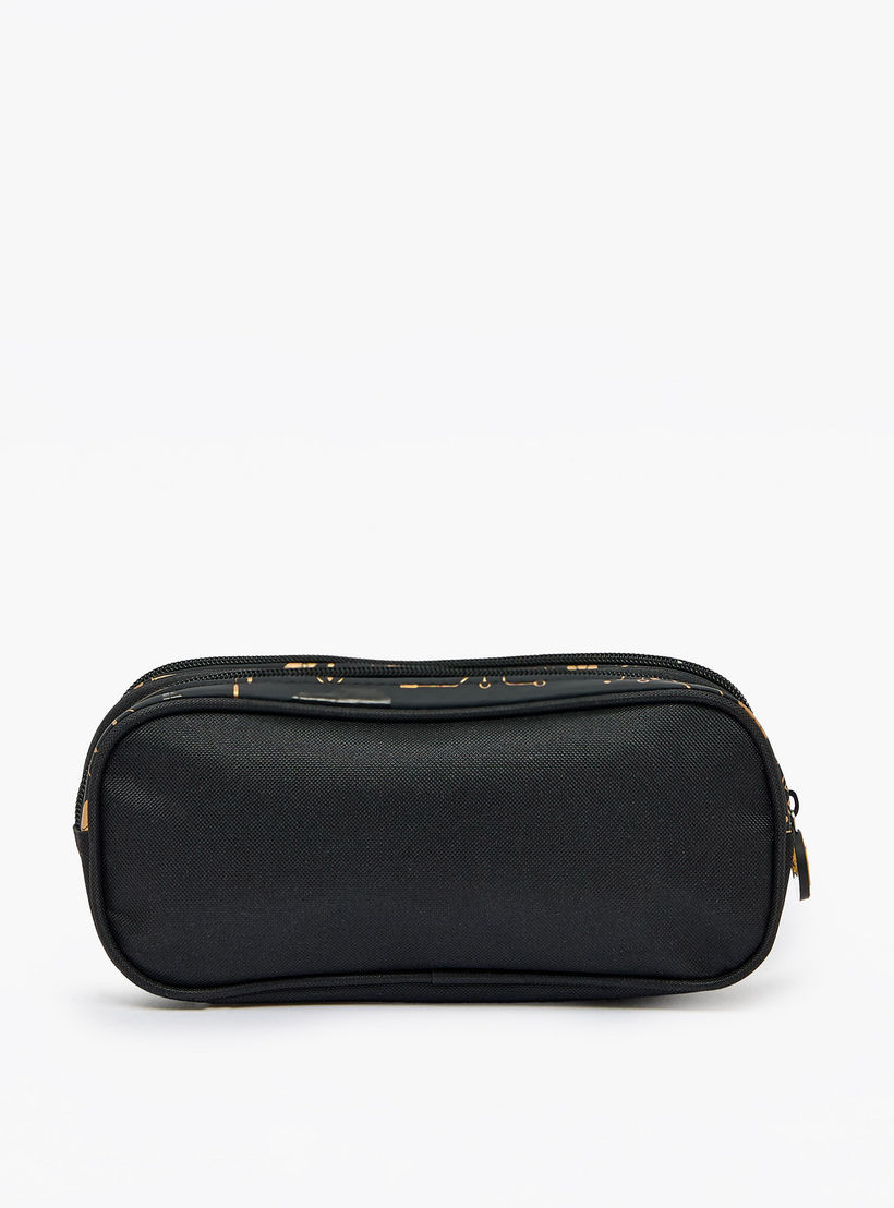 Football Print Pencil Case with 2 Compartments-school-stationery-pencilcases-image-5