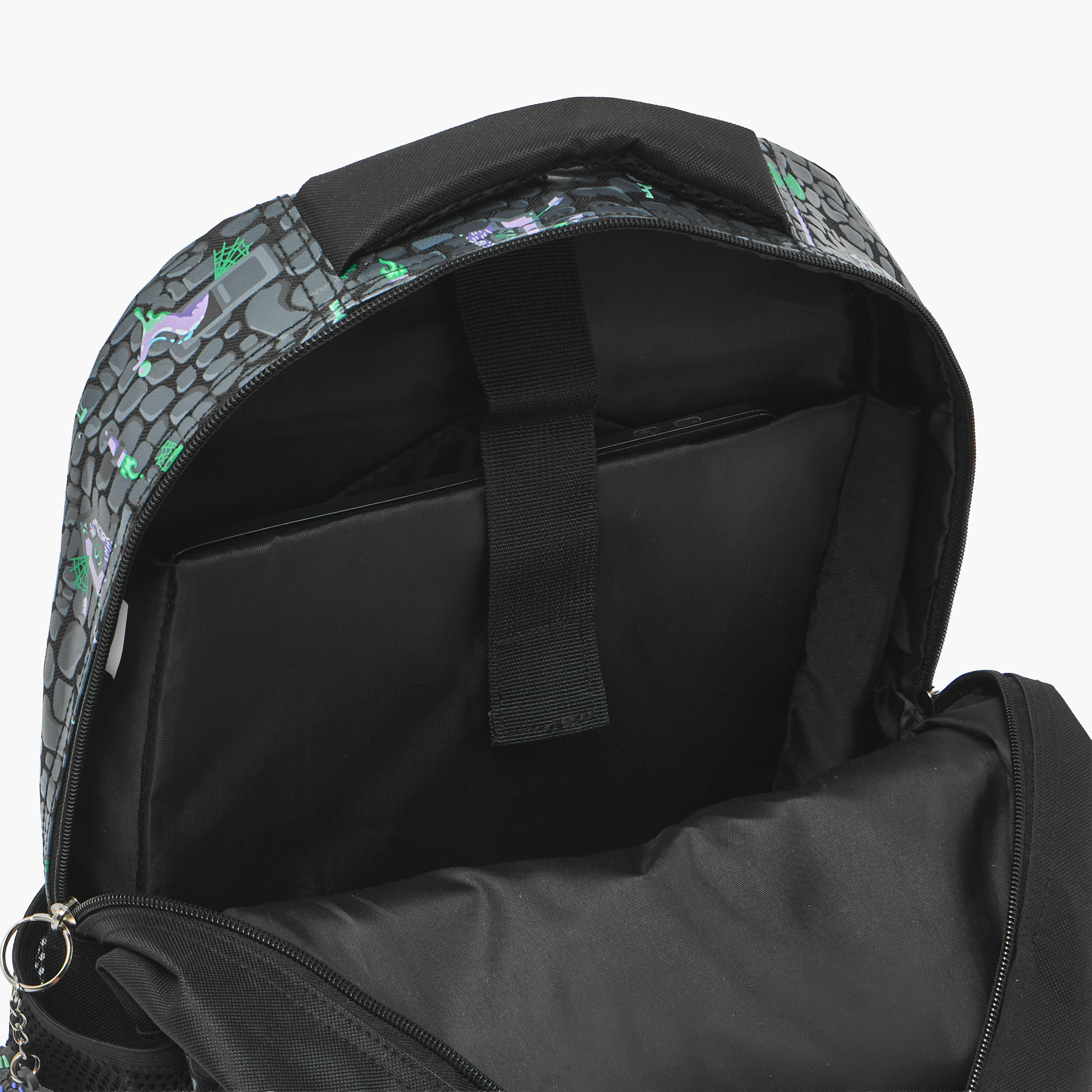 Dragon Print Backpack for Boys 8-13 Years with Padded Shoulder Straps - 17 inches-school-bagsandbackpacks-backpacks-image-6