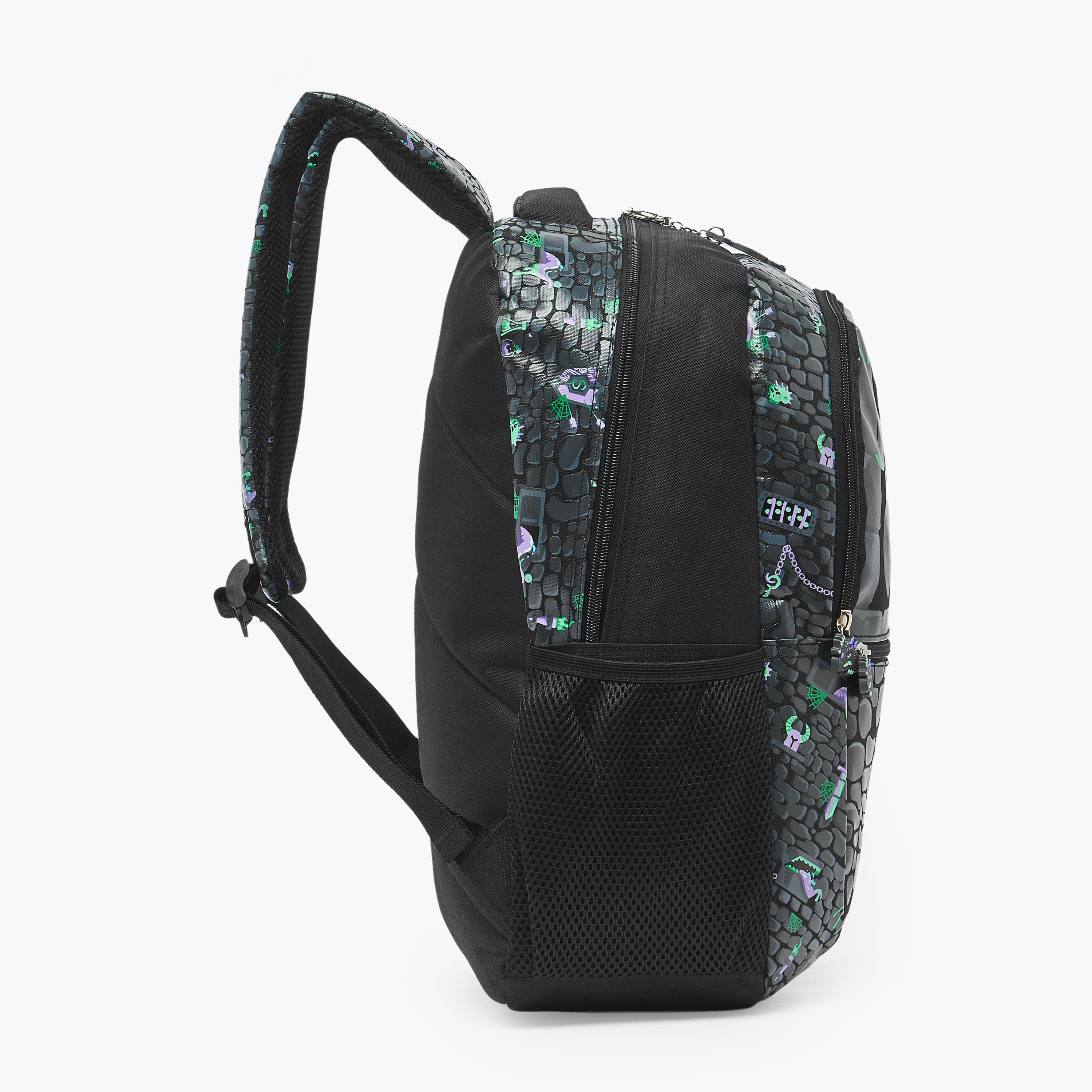 Dragon Print Backpack for Boys 8-13 Years with Padded Shoulder Straps - 17 inches-school-bagsandbackpacks-backpacks-image-8