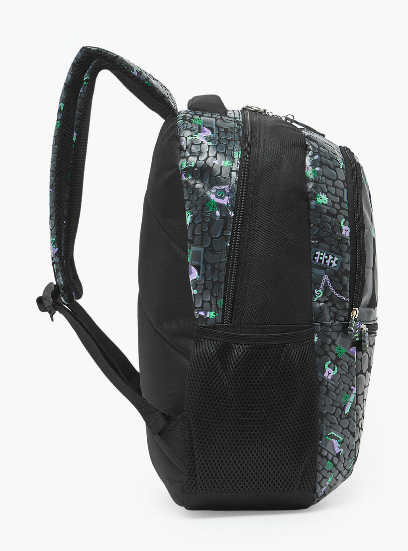 Dragon Print Backpack for Boys 8-13 Years with Padded Shoulder Straps - 17 inches-school-bagsandbackpacks-backpacks-image-8