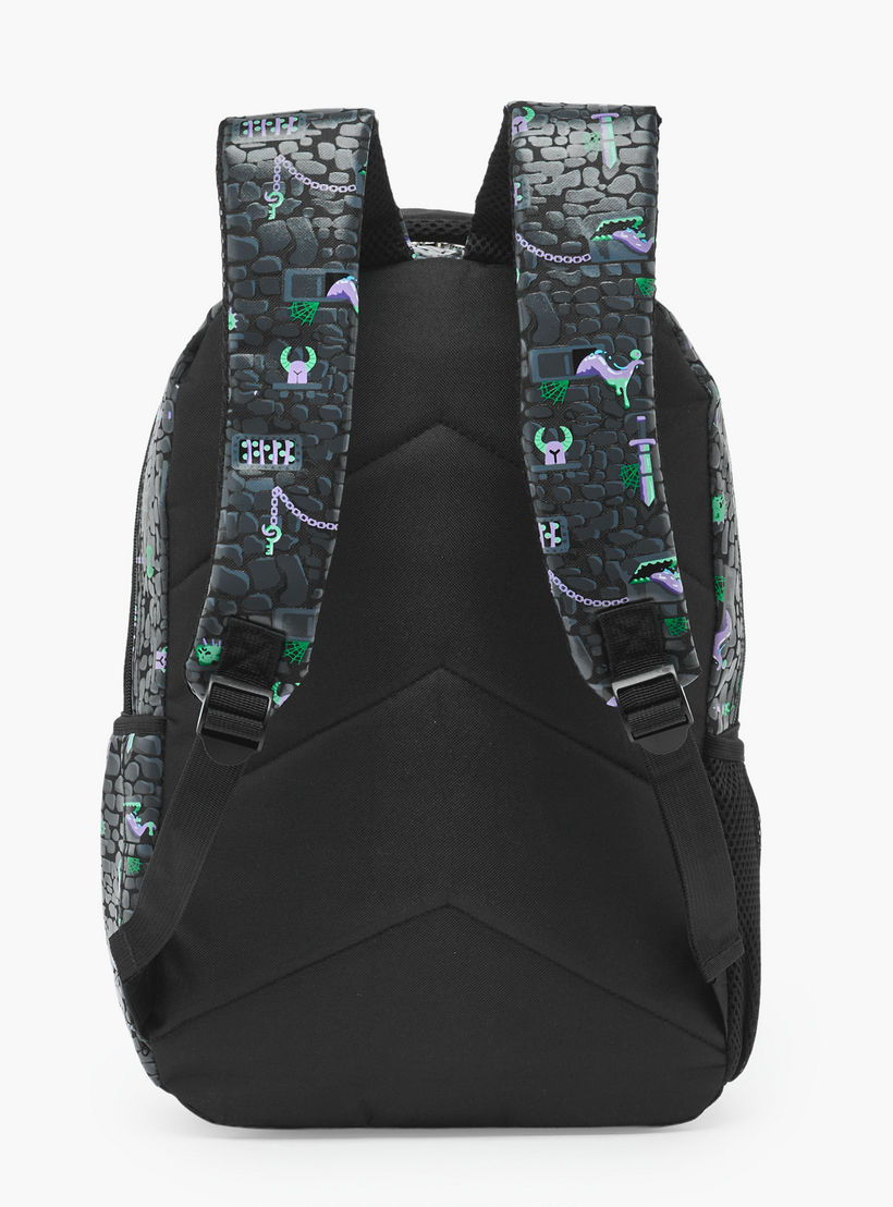 Dragon Print Backpack for Boys 8-13 Years with Padded Shoulder Straps - 17 inches-school-bagsandbackpacks-backpacks-image-9