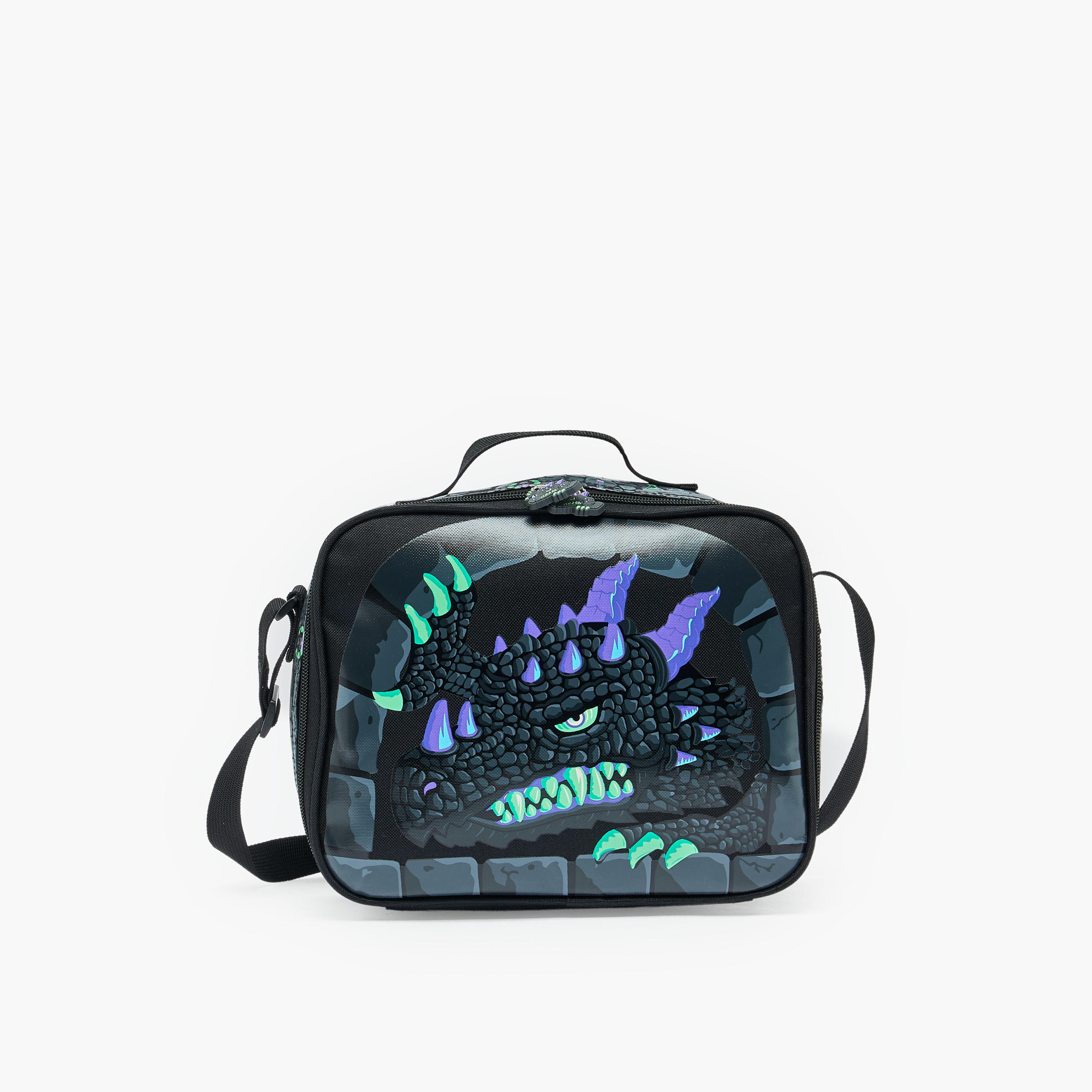 Dragon Print Lunch Bag for Boys 5-8 Years with Insulation-school-lunchessentials-lunchbags-image-1
