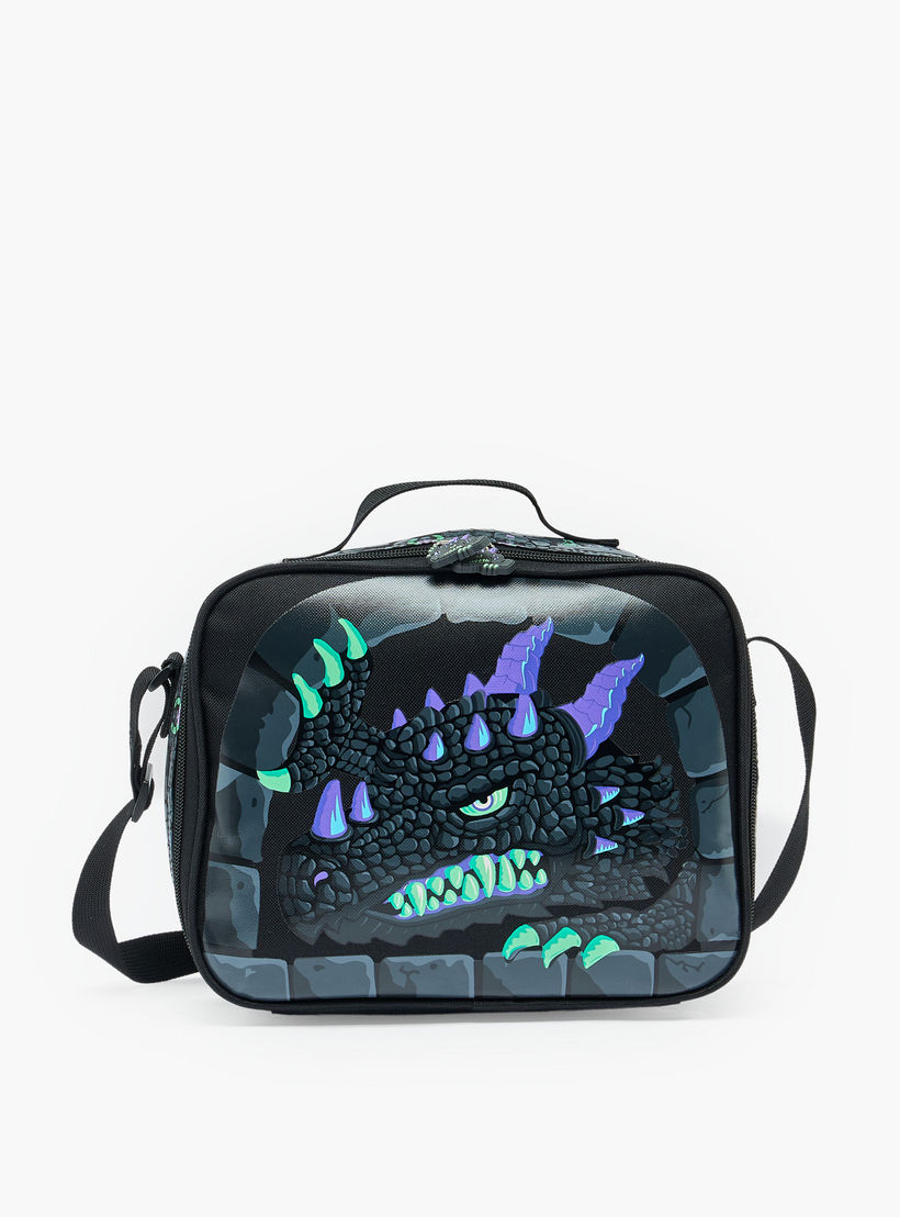 Dragon Print Lunch Bag for Boys 5-8 Years with Insulation-school-lunchessentials-lunchbags-image-1