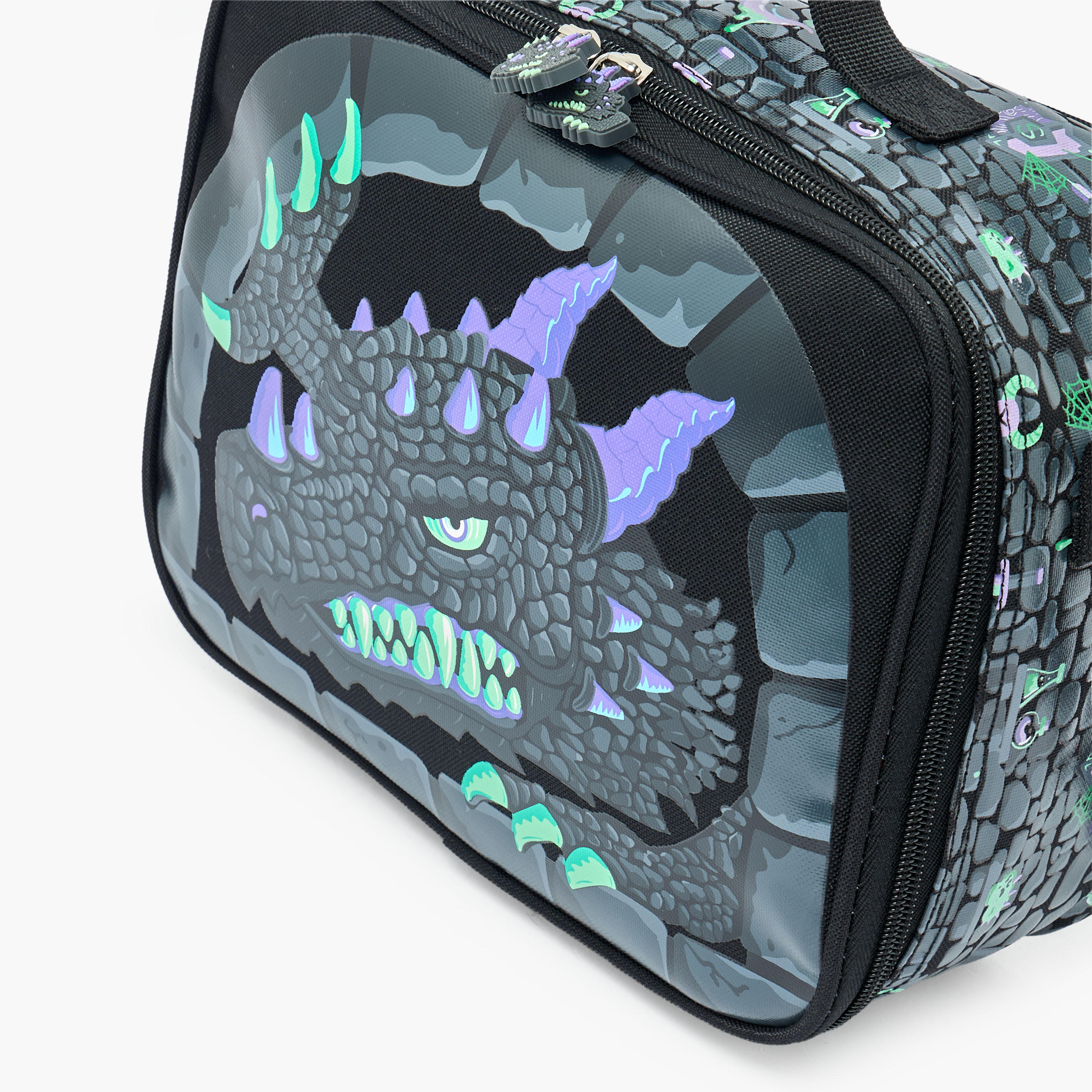 Dragon Print Lunch Bag for Boys 5-8 Years with Insulation-school-lunchessentials-lunchbags-image-3