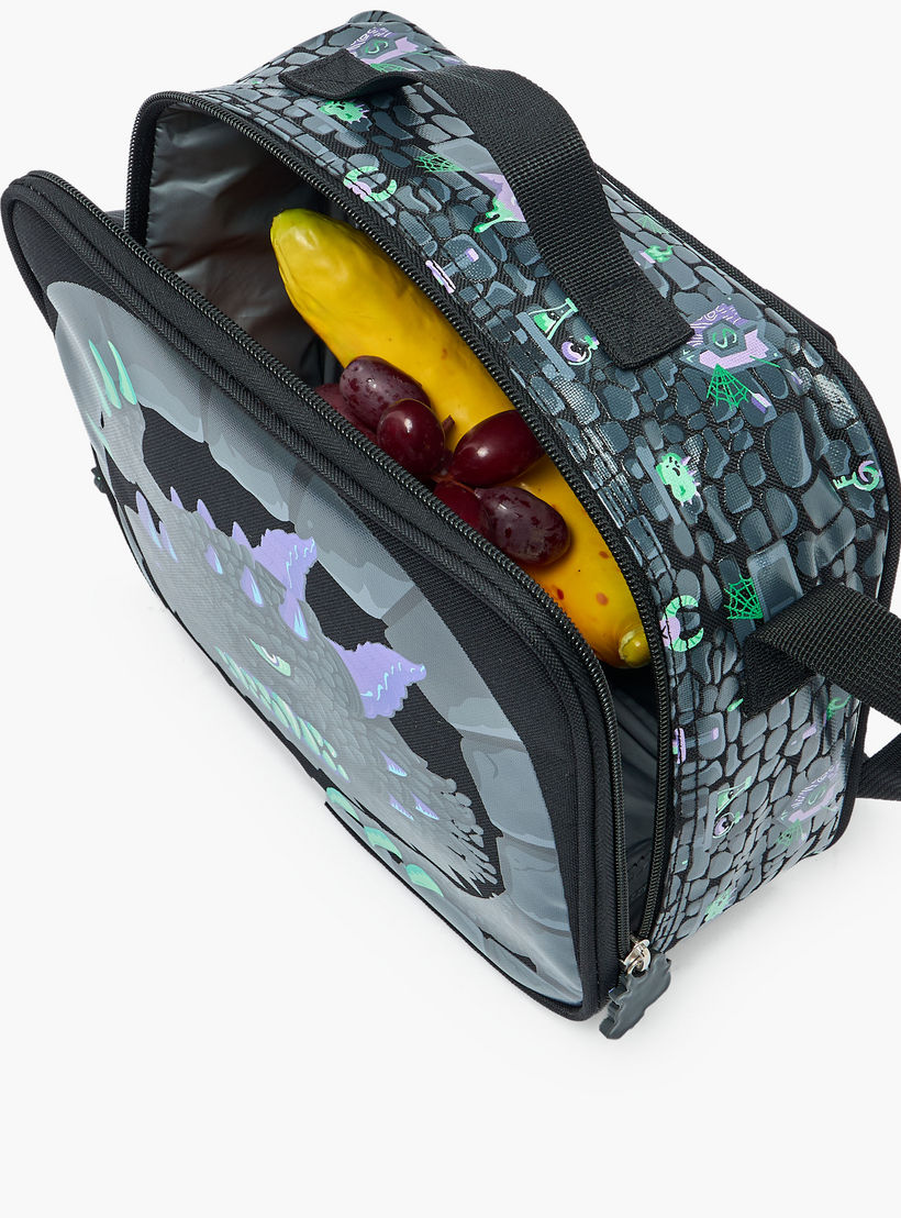 Dragon Print Lunch Bag for Boys 5-8 Years with Insulation-school-lunchessentials-lunchbags-image-4