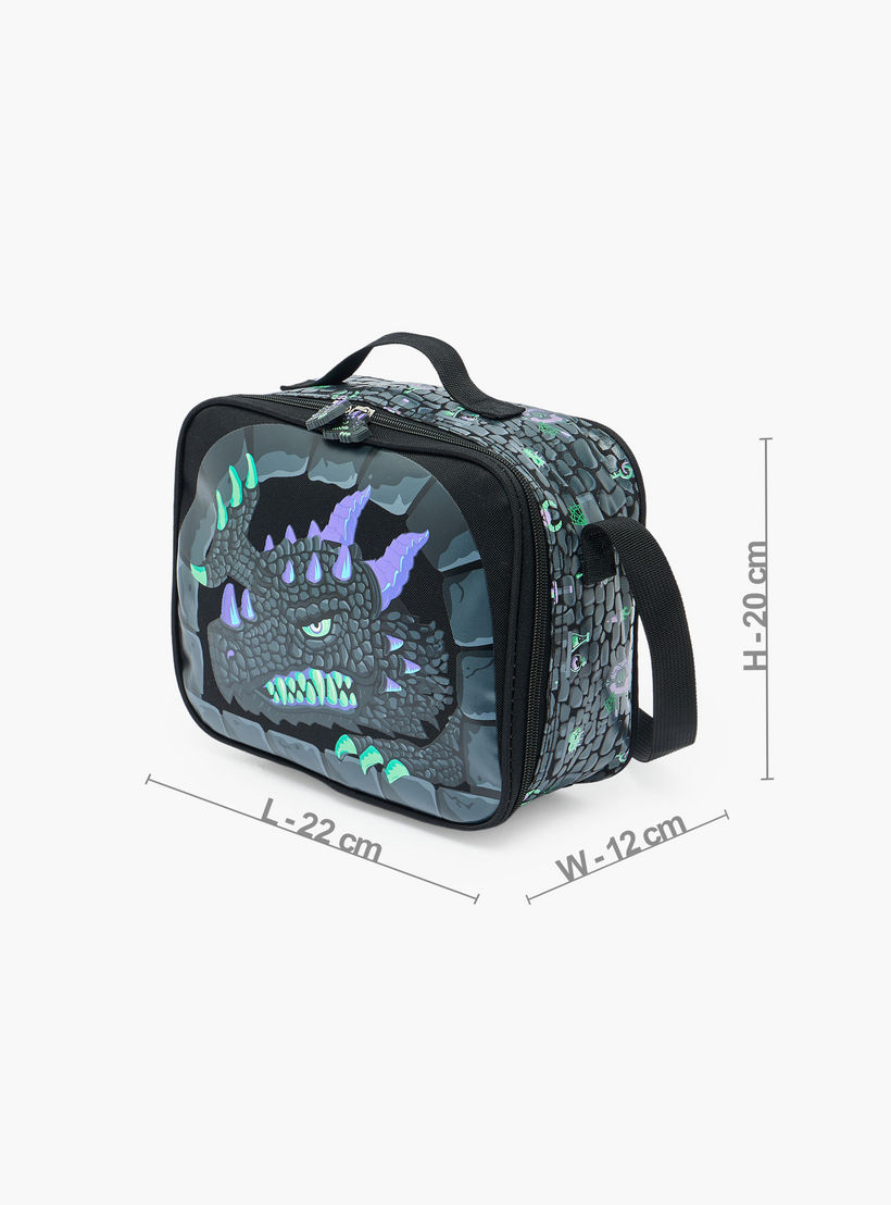 Dragon Print Lunch Bag for Boys 5-8 Years with Insulation-school-lunchessentials-lunchbags-image-6