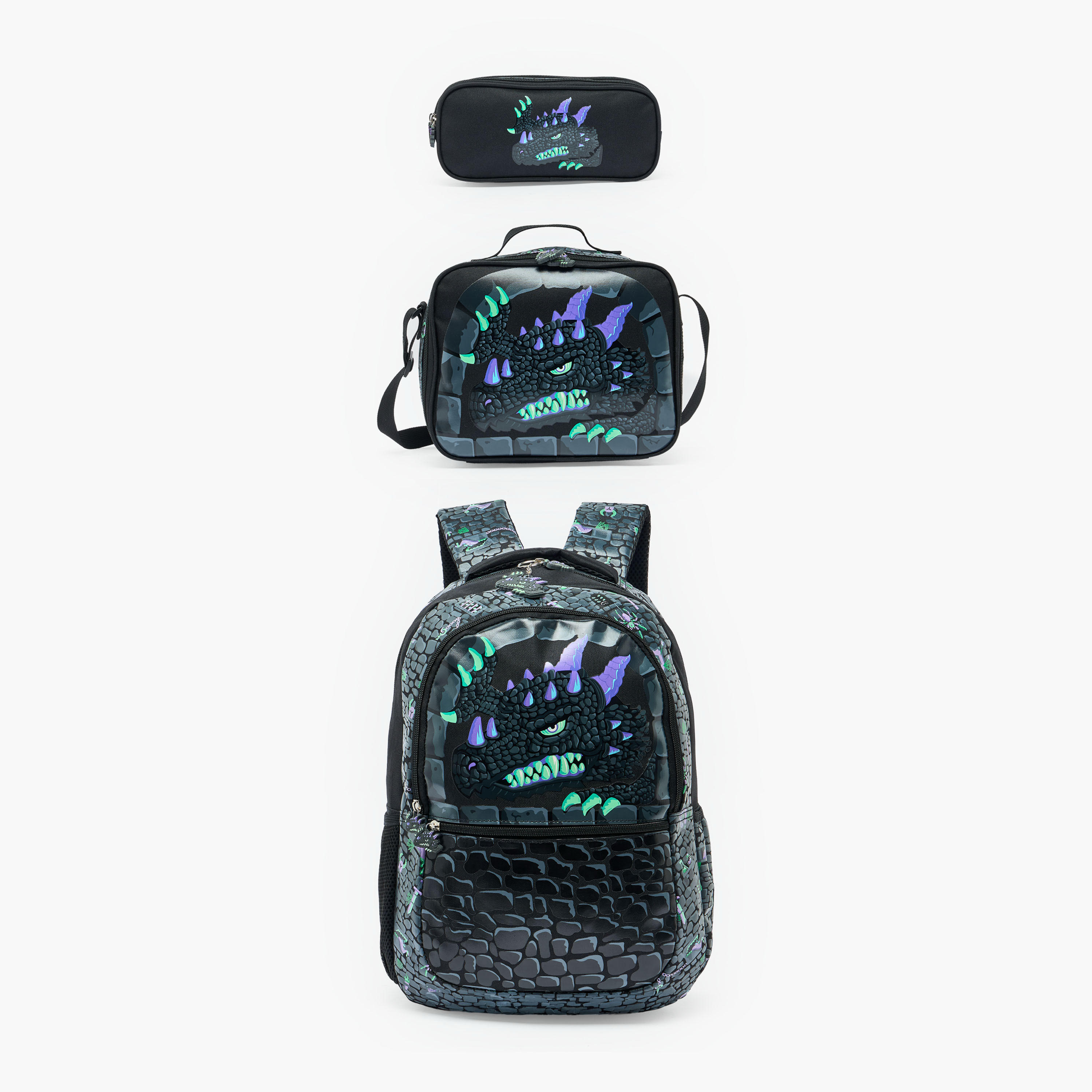 Dragon Print Lunch Bag for Boys 5-8 Years with Insulation-school-lunchessentials-lunchbags-image-8