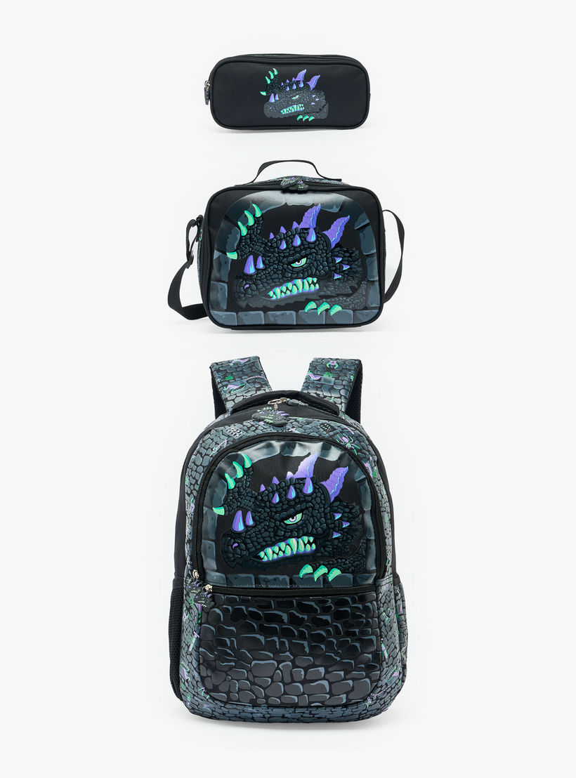 Dragon Print Lunch Bag for Boys 5-8 Years with Insulation-school-lunchessentials-lunchbags-image-8