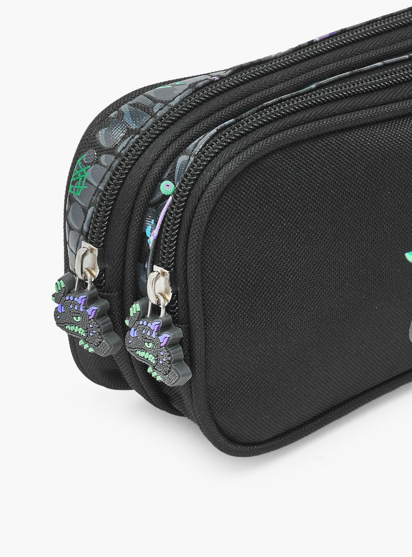 Dragon Print Pencil Pouch with 2 Compartments-school-stationery-pencilcases-image-5