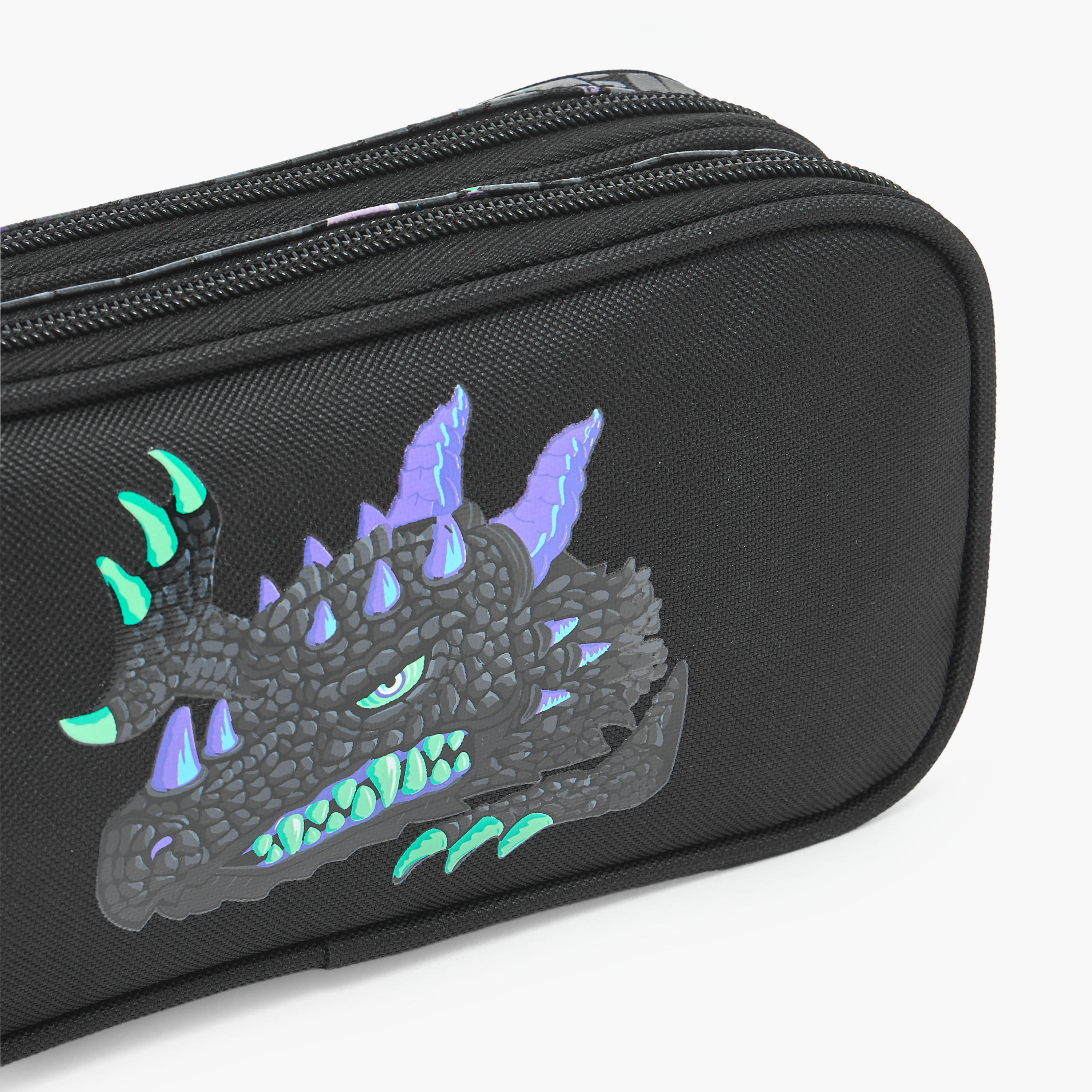 Dragon Print Pencil Pouch with 2 Compartments-school-stationery-pencilcases-image-6