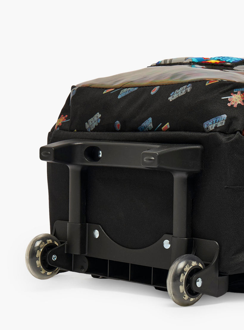 Game Print Trolley Bag for Boys 5-8 Years with Zip Closure - 17 inches-school-bagsandbackpacks-trolleybags-image-11