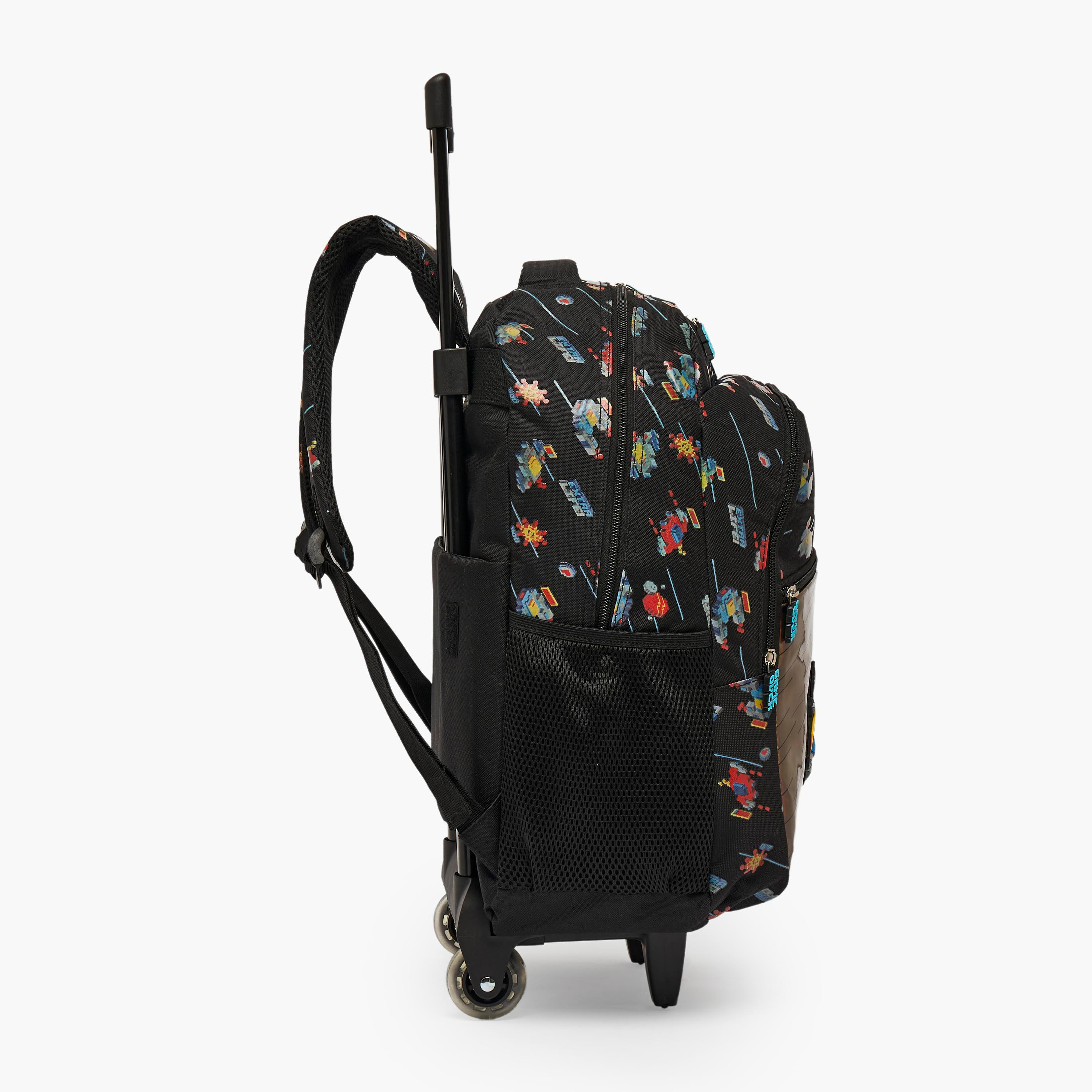 Game Print Trolley Bag for Boys 5-8 Years with Zip Closure - 17 inches-school-bagsandbackpacks-trolleybags-image-9