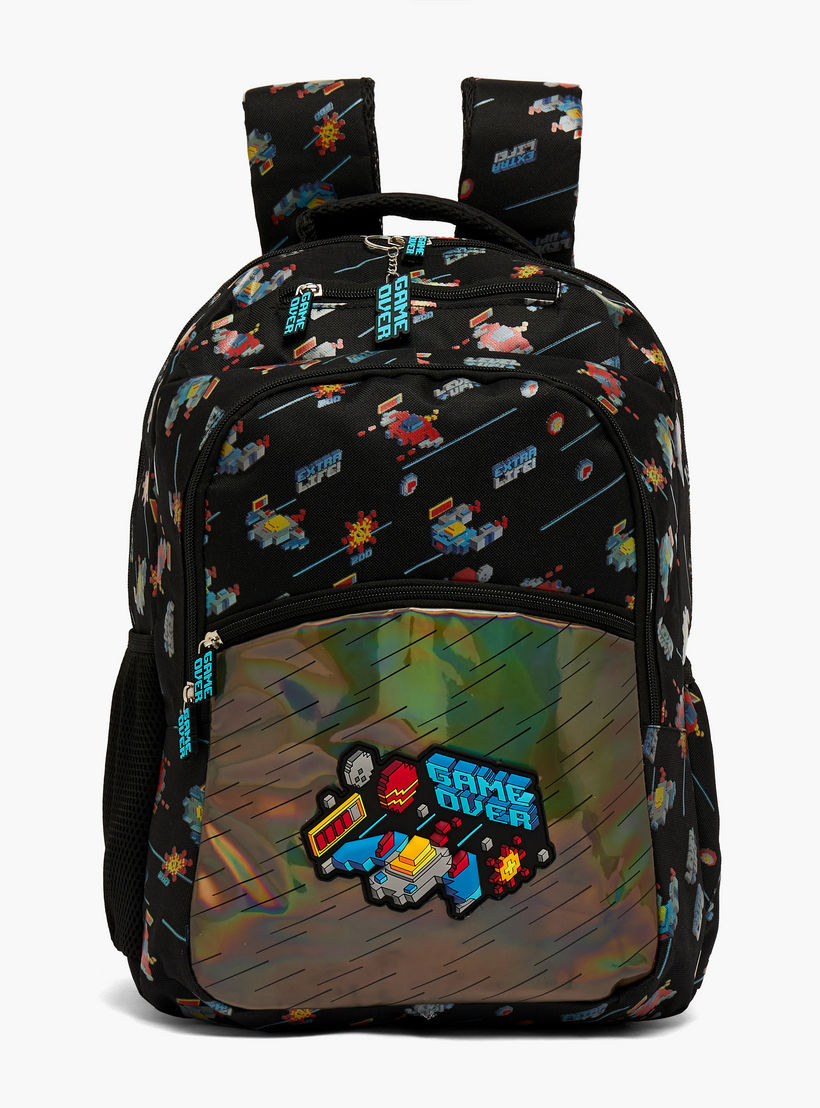 شنطة ظهر بطبعة ألعاب للأولاد من 8-13 سنة مع أحزمة كتف مبطنة - 17 بوصة-school-bagsandbackpacks-backpacks-image-1