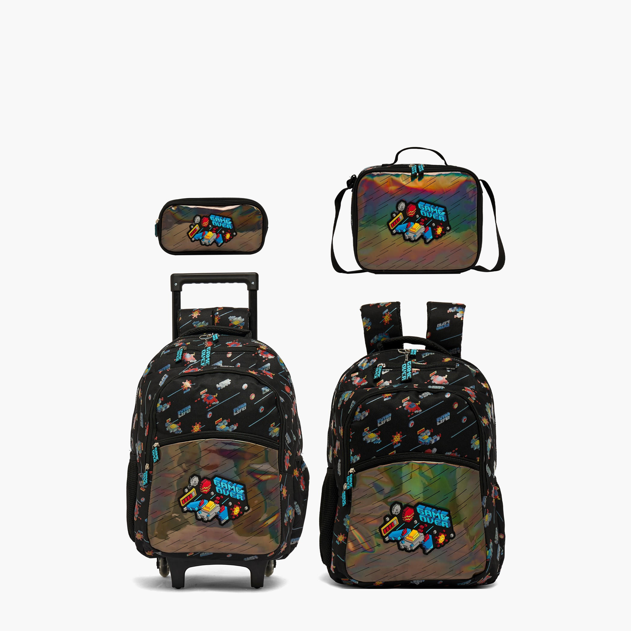 Game Print Backpack for Boys 8-13 Years with Padded Straps - 17 inches-school-bagsandbackpacks-backpacks-image-10