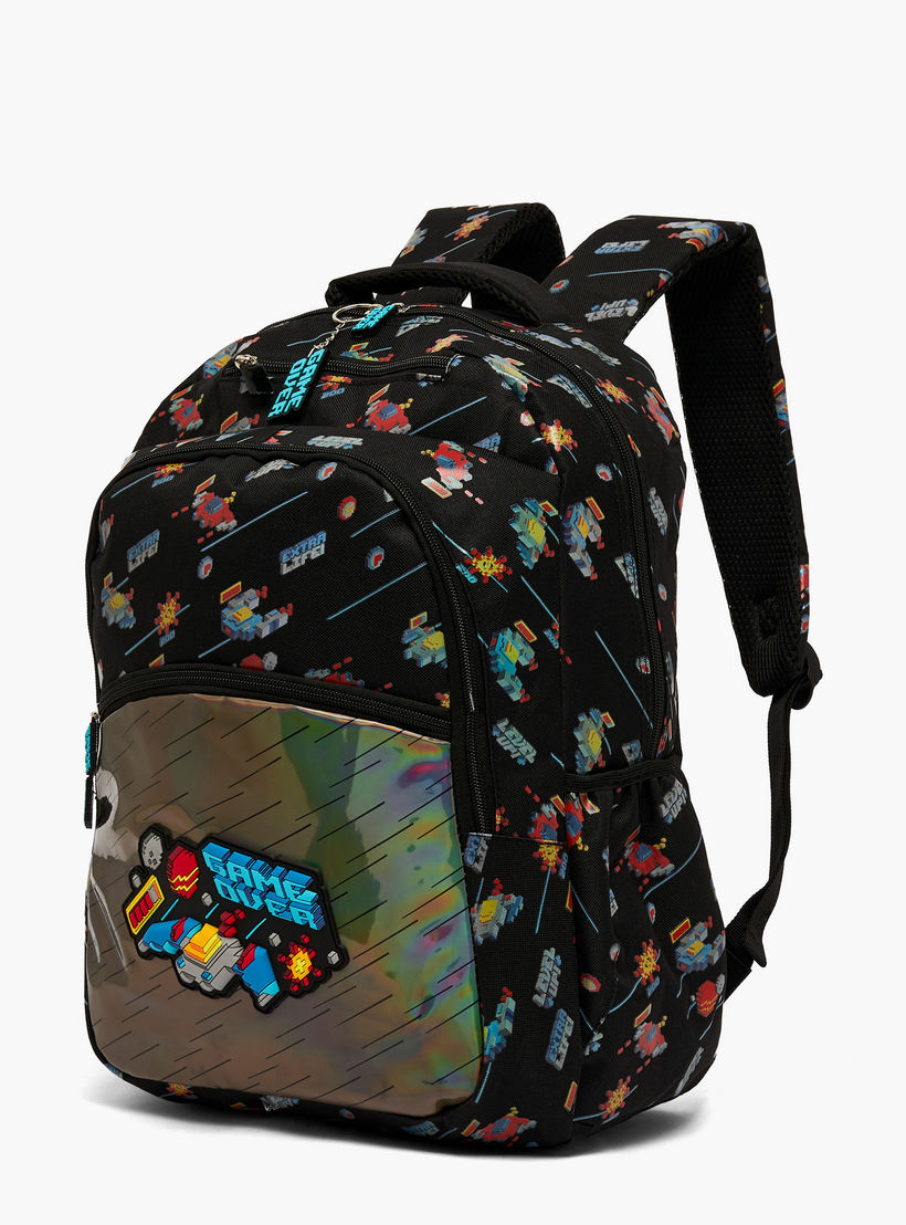 شنطة ظهر بطبعة ألعاب للأولاد من 8-13 سنة مع أحزمة كتف مبطنة - 17 بوصة-school-bagsandbackpacks-backpacks-image-5
