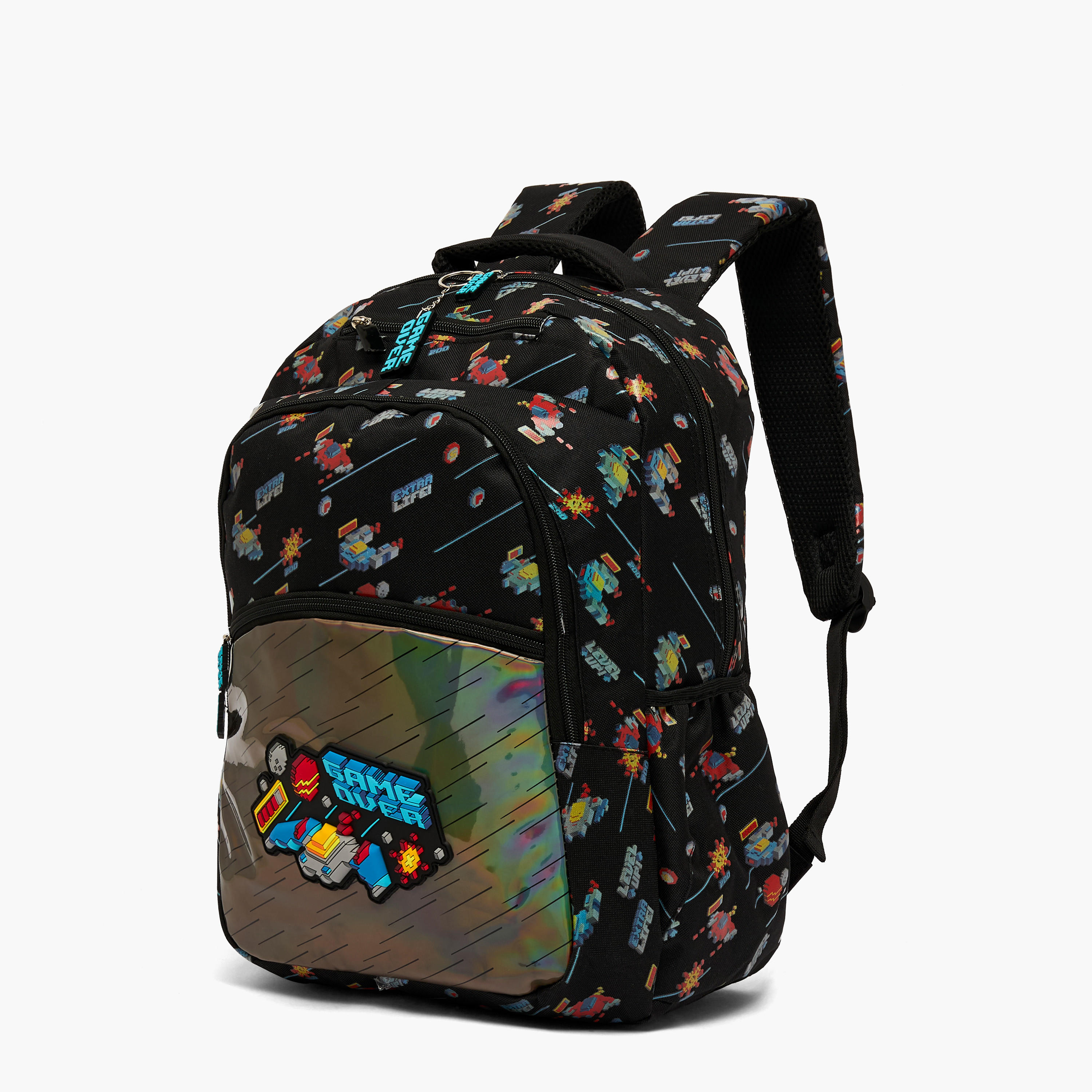 شنطة ظهر بطبعة ألعاب للأولاد من 8-13 سنة مع أحزمة كتف مبطنة - 17 بوصة-school-bagsandbackpacks-backpacks-image-5