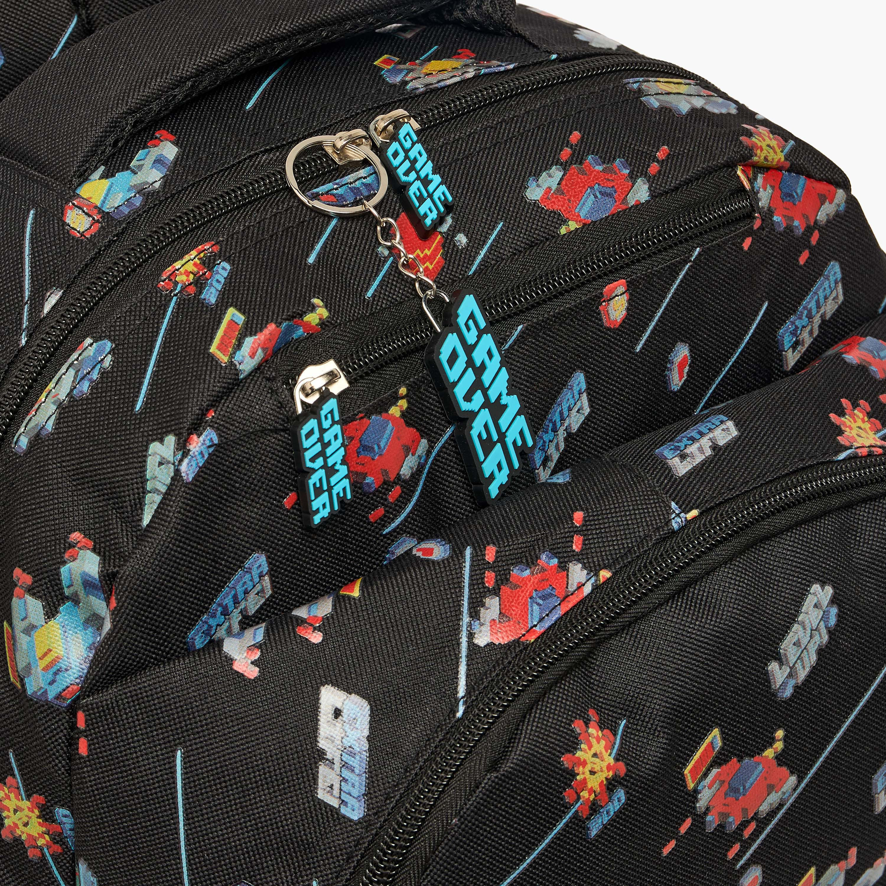 شنطة ظهر بطبعة ألعاب للأولاد من 8-13 سنة مع أحزمة كتف مبطنة - 17 بوصة-school-bagsandbackpacks-backpacks-image-2