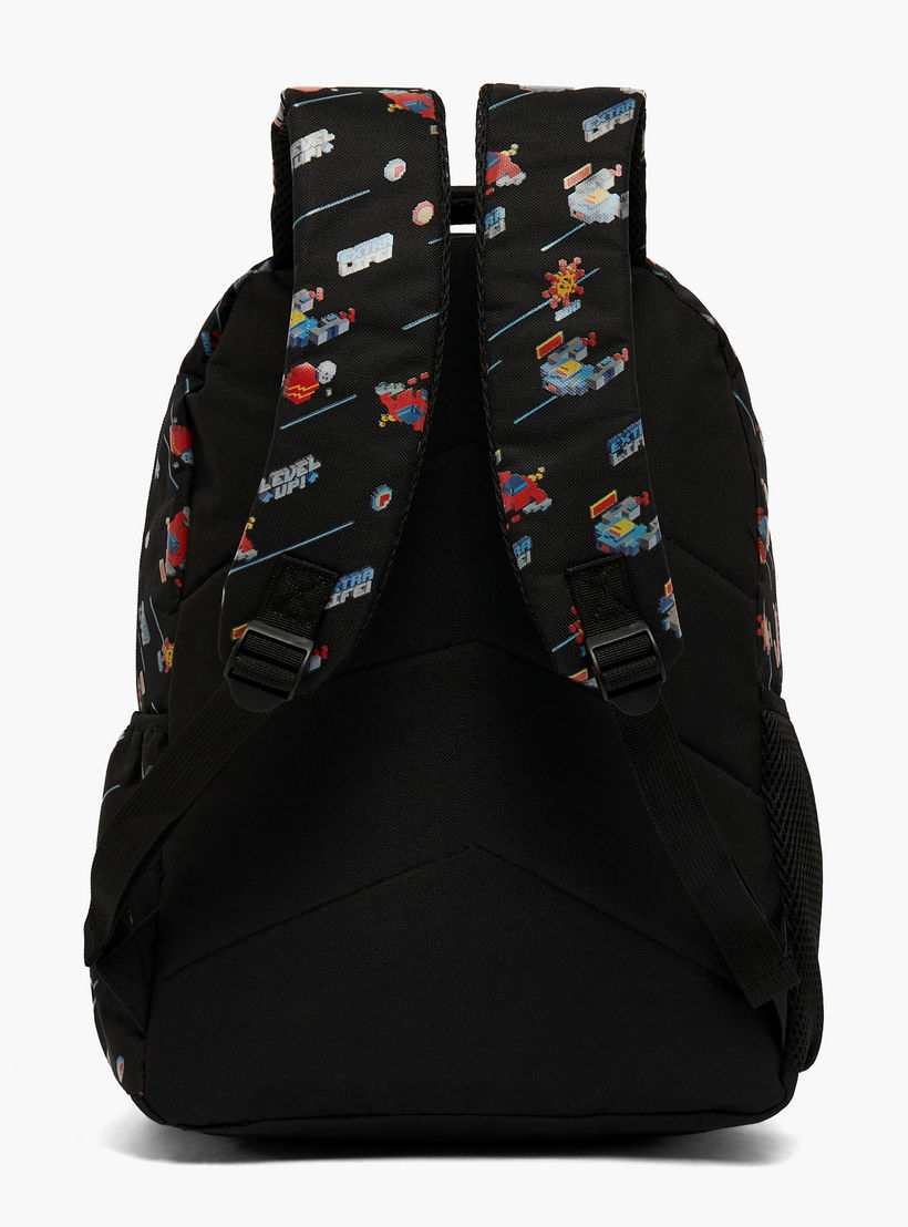شنطة ظهر بطبعة ألعاب للأولاد من 8-13 سنة مع أحزمة كتف مبطنة - 17 بوصة-school-bagsandbackpacks-backpacks-image-7