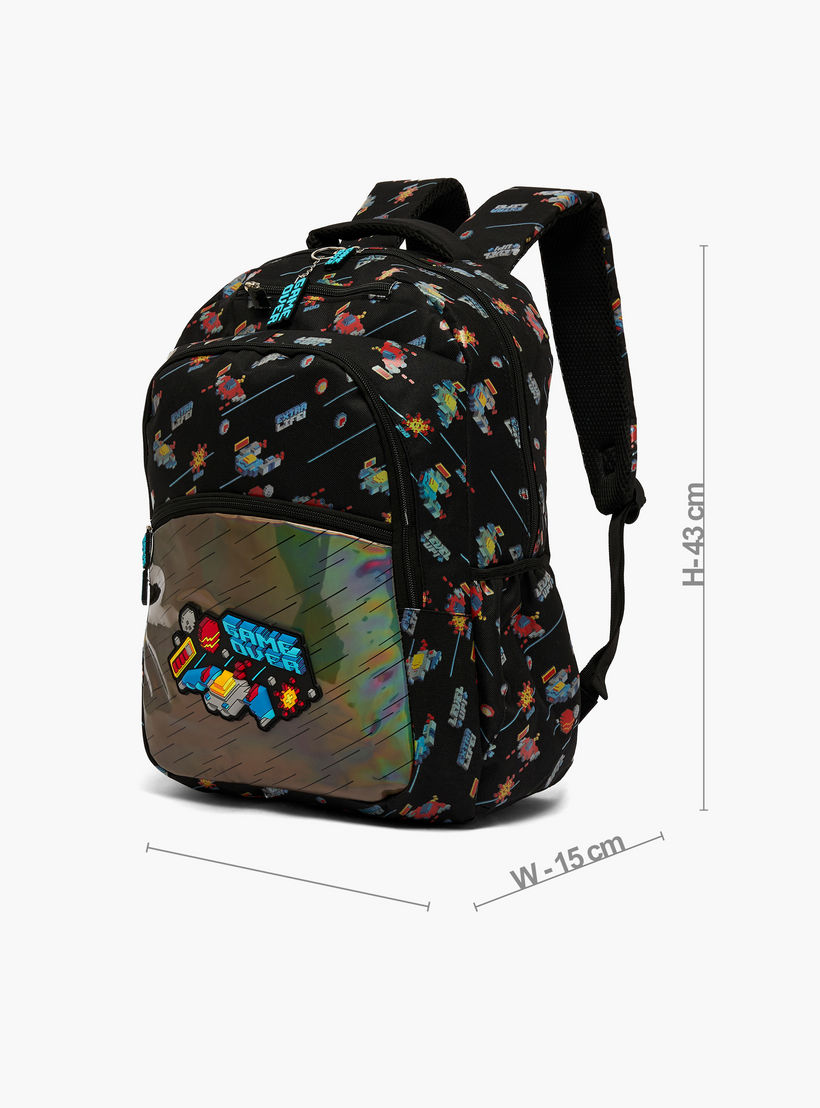 Game Print Backpack for Boys 8-13 Years with Padded Straps - 17 inches-school-bagsandbackpacks-backpacks-image-7