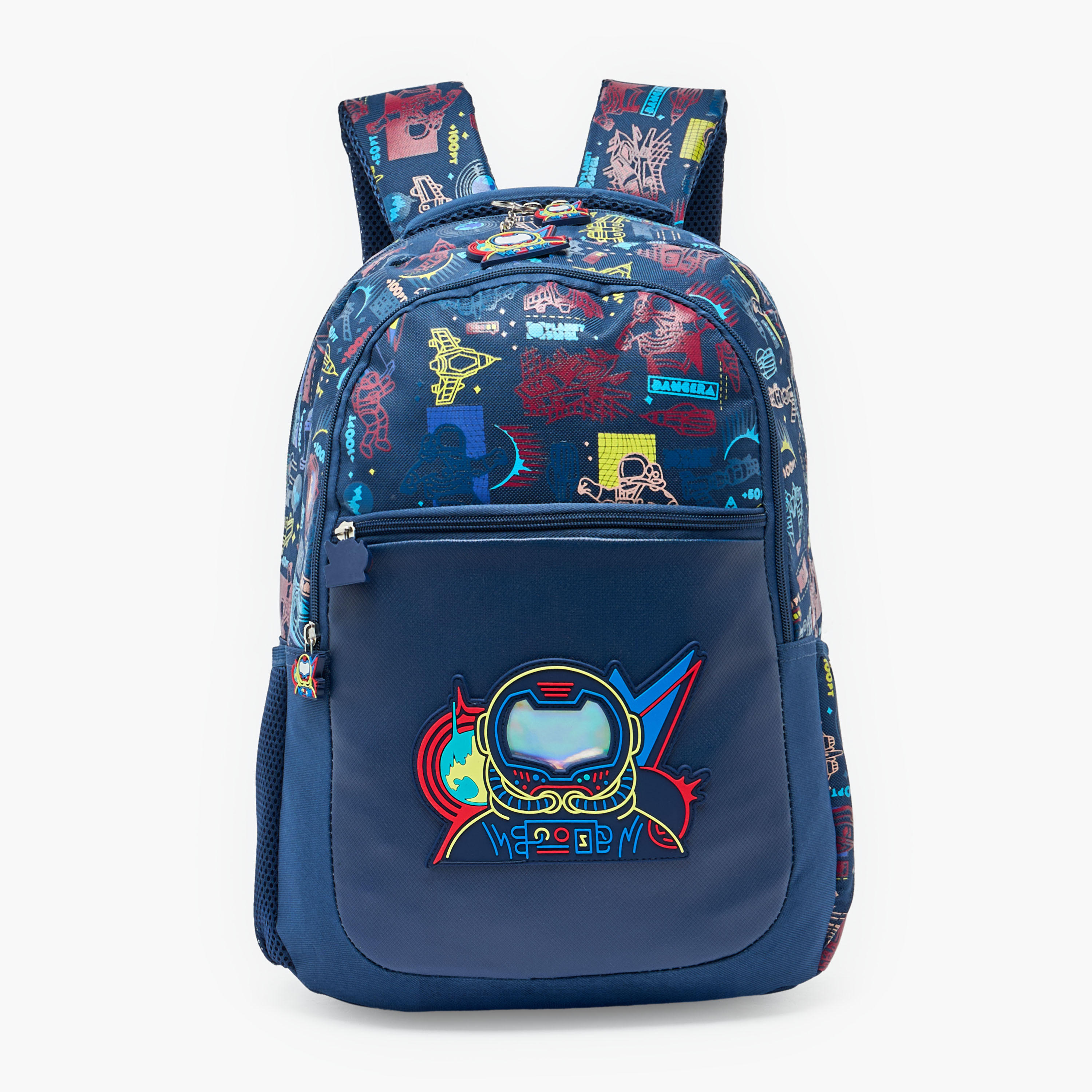 Space Print Backpack for Boys 8-13 Years with Padded Shoulder Straps - 17 inches-school-bagsandbackpacks-backpacks-image-1