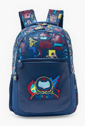 Space Print Backpack for Boys 8-13 Years with Padded Shoulder Straps - 17 inches-school-image-1