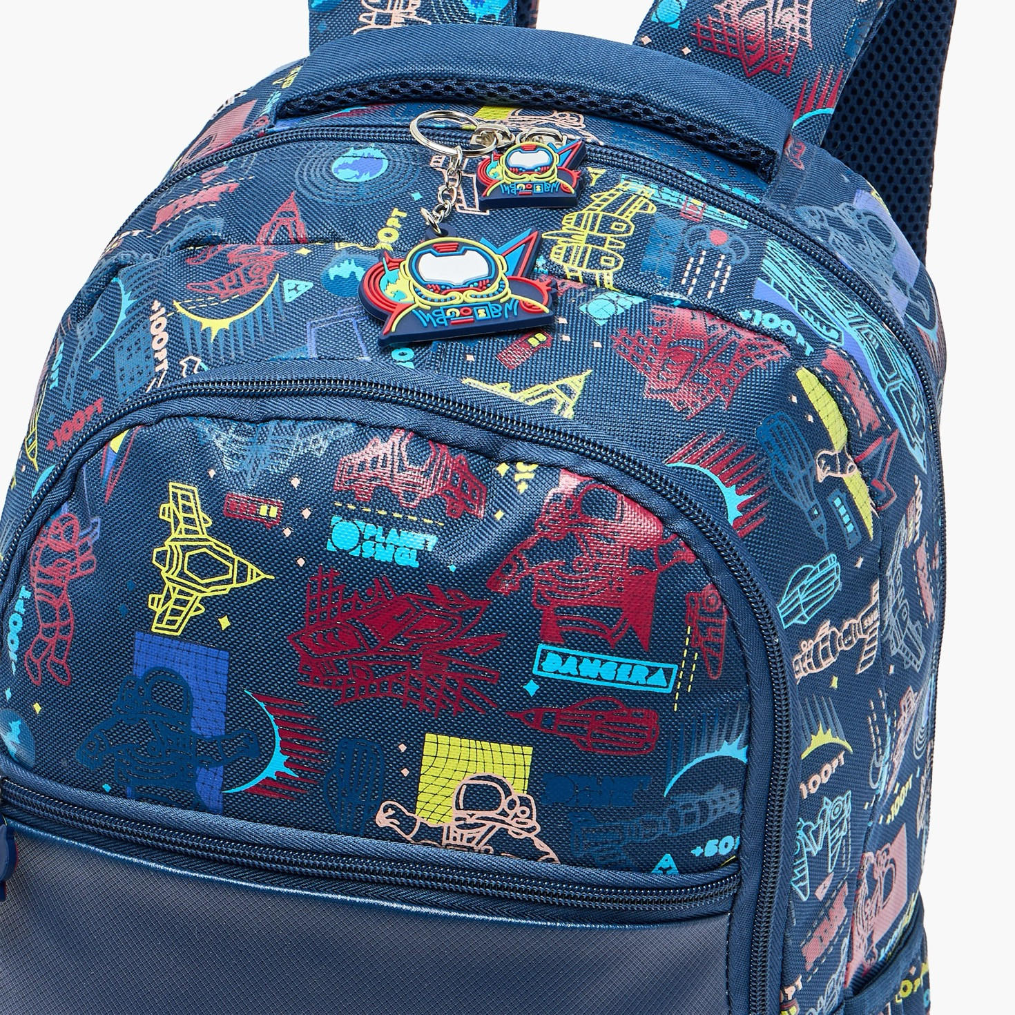 Space Print Backpack for Boys 8-13 Years with Padded Shoulder Straps - 17 inches-school-bagsandbackpacks-backpacks-image-5