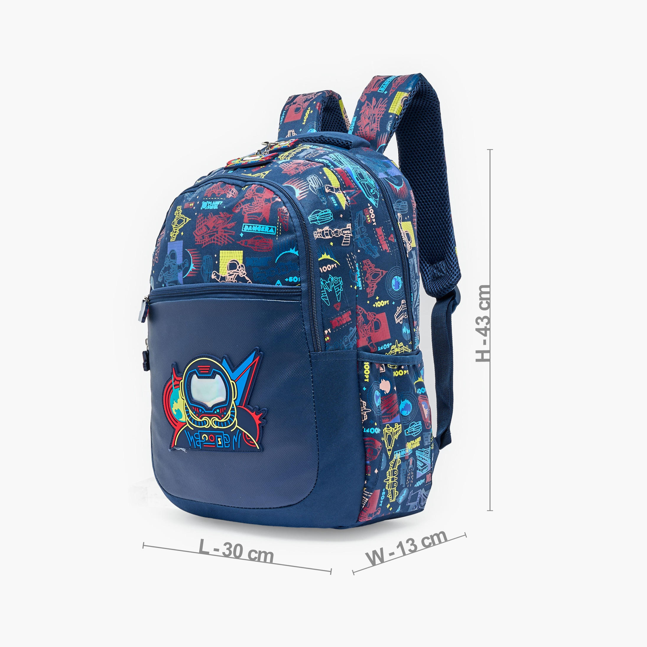Space Print Backpack for Boys 8-13 Years with Padded Shoulder Straps - 17 inches-school-bagsandbackpacks-backpacks-image-7