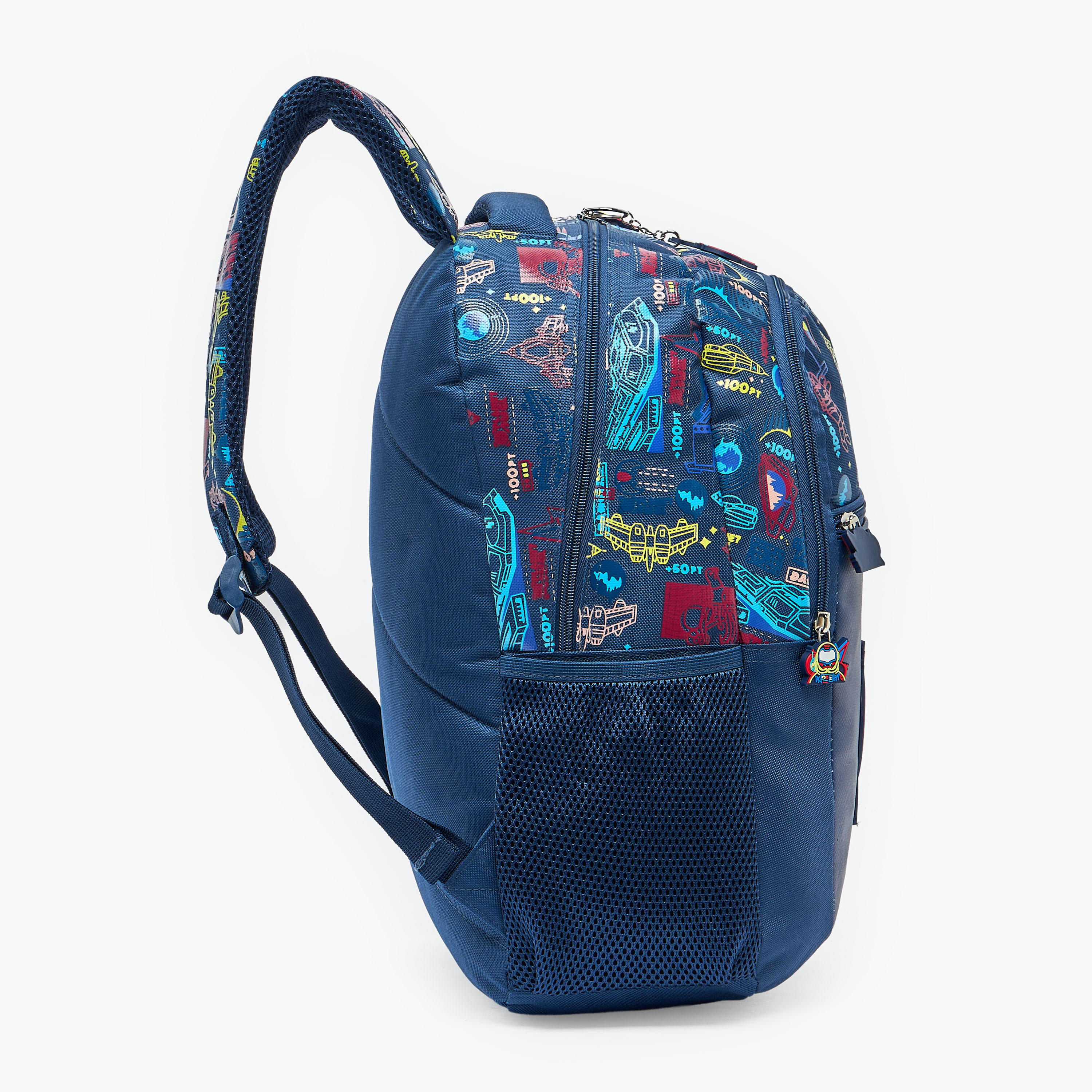 Space Print Backpack for Boys 8-13 Years with Padded Shoulder Straps - 17 inches-school-bagsandbackpacks-backpacks-image-8