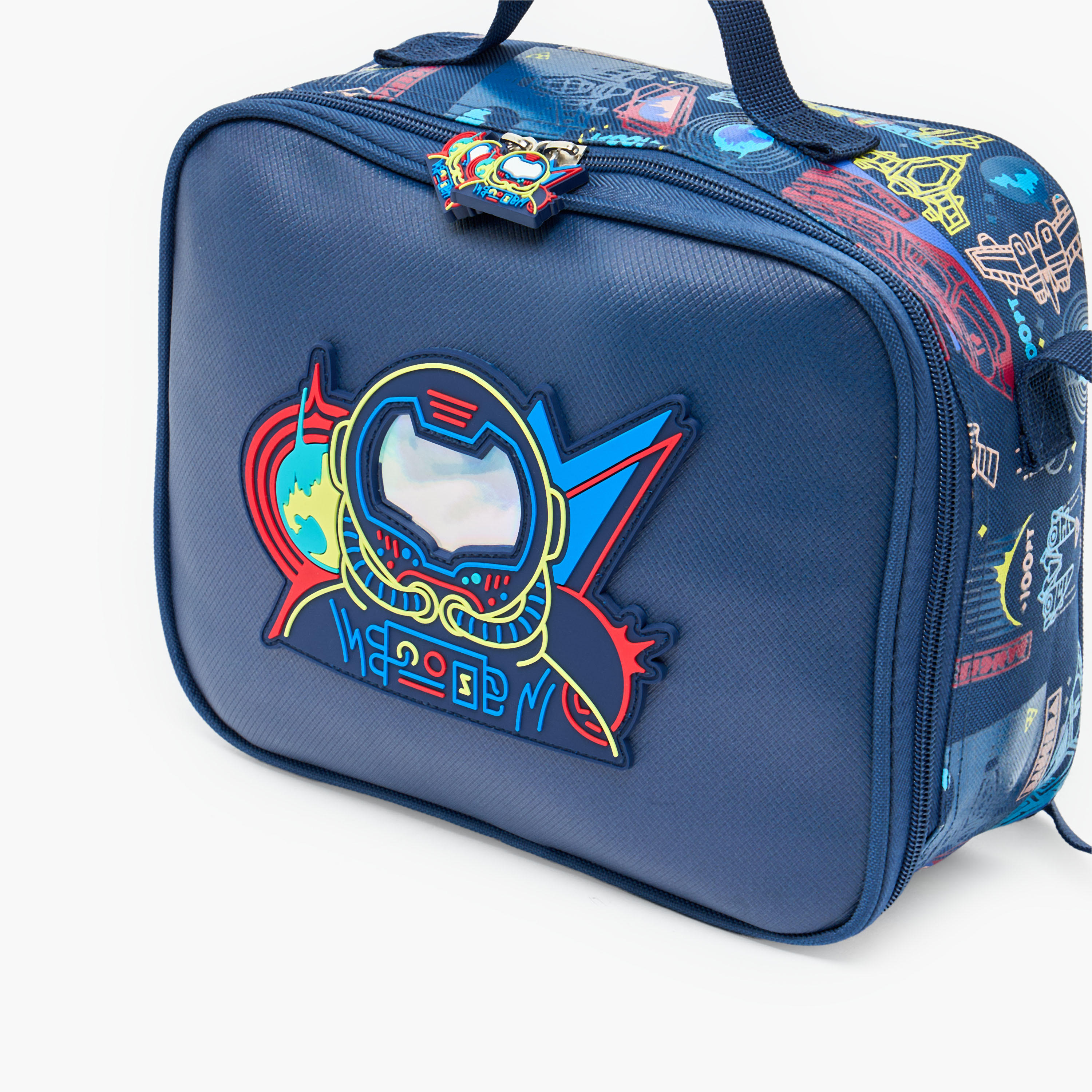Astronaut Print Lunch Bag for Boys 5-8 Years with Adjustable Strap-school-lunchessentials-lunchbags-image-3