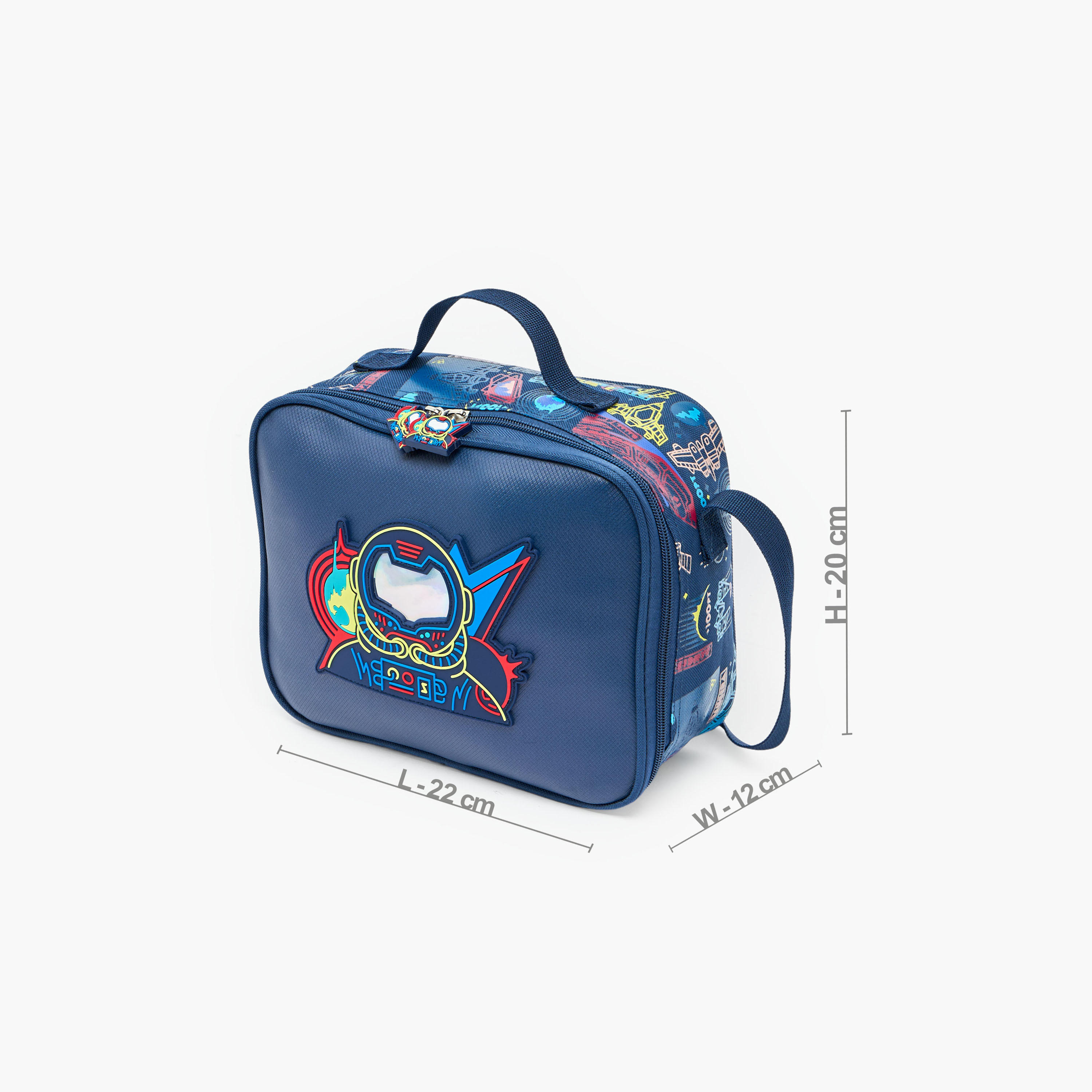 Astronaut Print Lunch Bag for Boys 5-8 Years with Adjustable Strap-school-lunchessentials-lunchbags-image-6