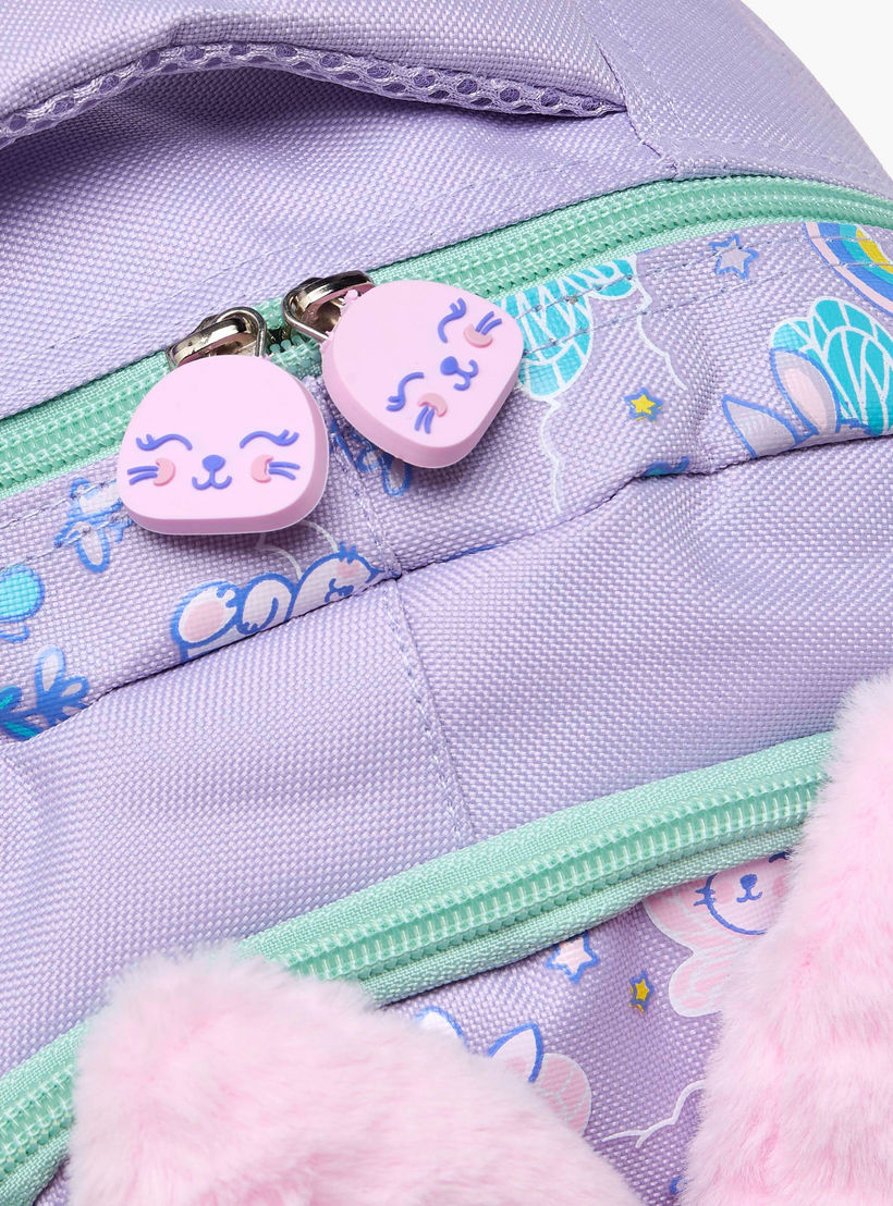 Bunny Applique Backpack for Girls 2-5 Years with Padded Straps - 14 inch-school-bagsandbackpacks-backpacks-image-4
