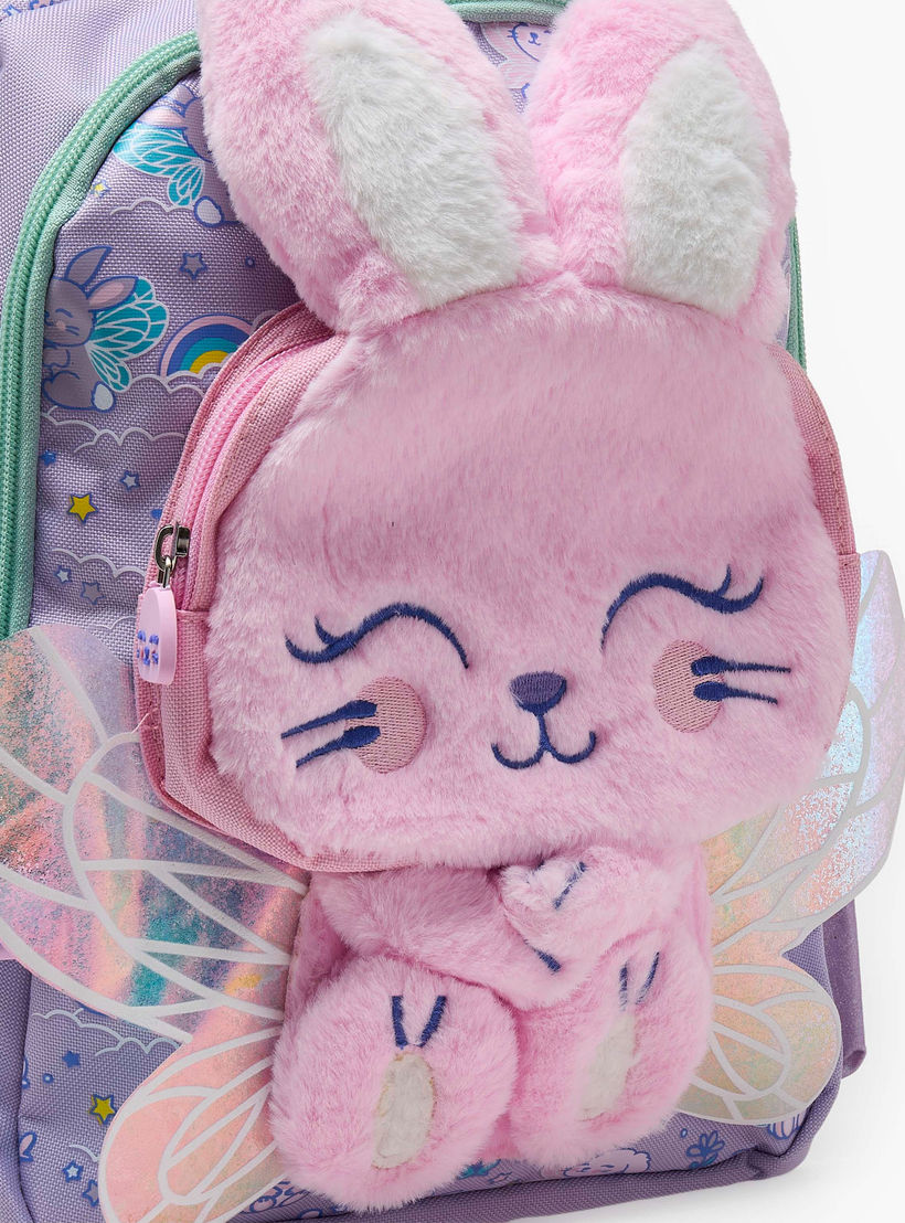 Bunny Applique Backpack for Girls 2-5 Years with Padded Straps - 14 inch-school-bagsandbackpacks-backpacks-image-5