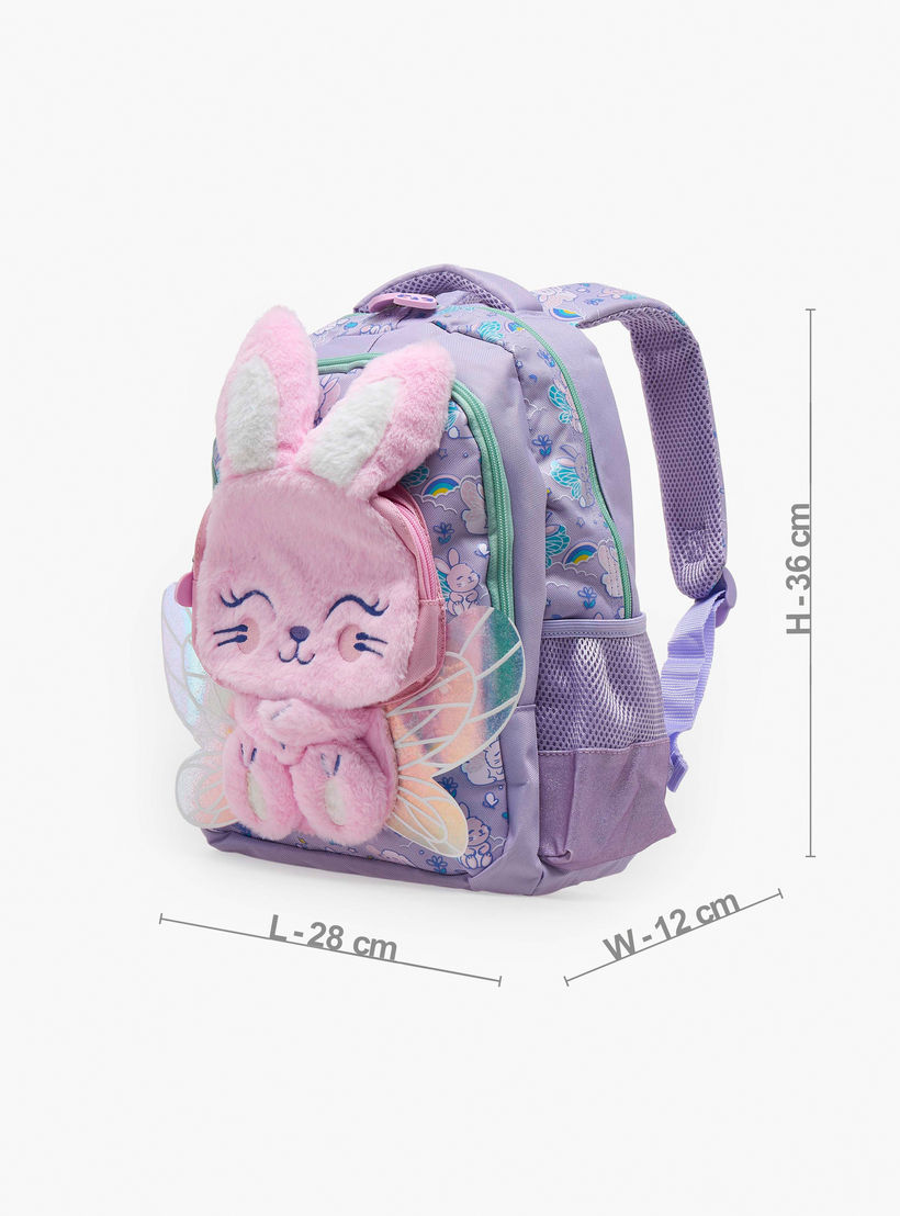 Bunny Applique Backpack for Girls 2-5 Years with Padded Straps - 14 inch-school-bagsandbackpacks-backpacks-image-7