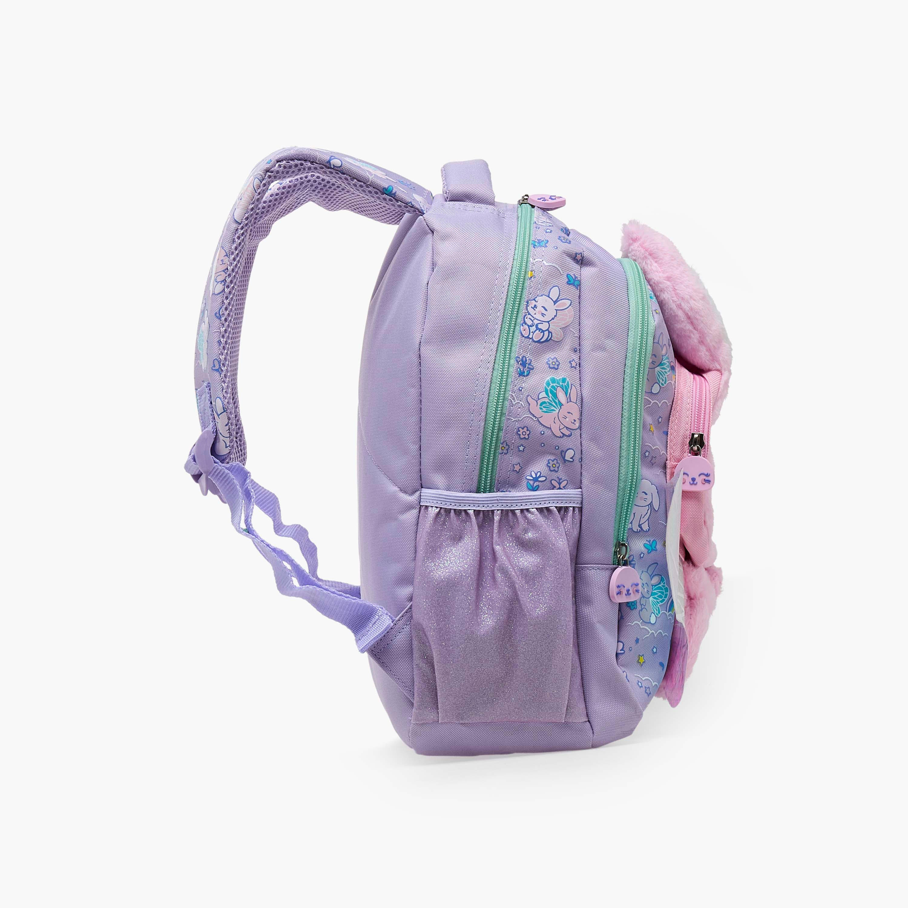 Bunny Applique Backpack for Girls 2-5 Years with Padded Straps - 14 inch-school-bagsandbackpacks-backpacks-image-8