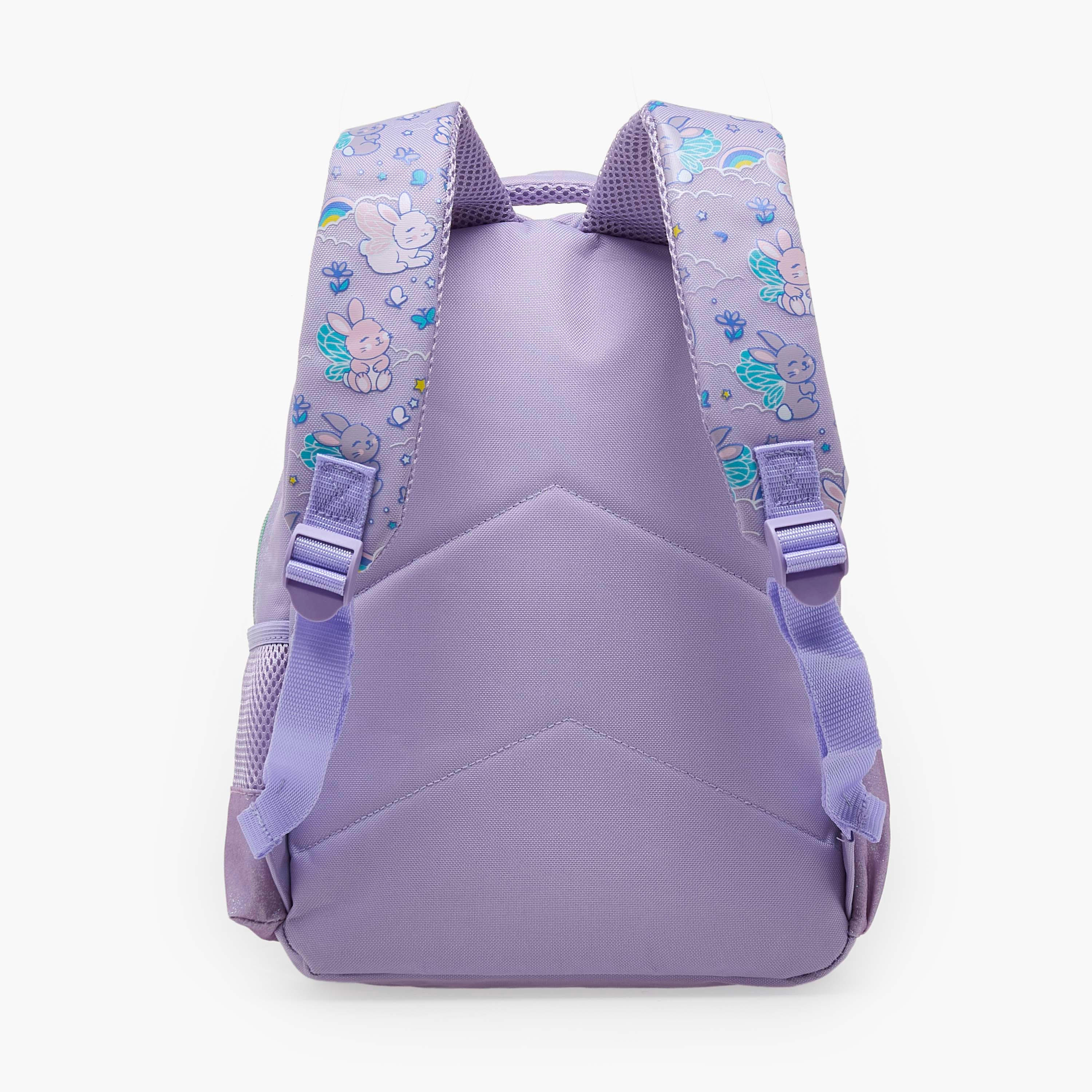 Bunny Applique Backpack for Girls 2-5 Years with Padded Straps - 14 inch-school-bagsandbackpacks-backpacks-image-9