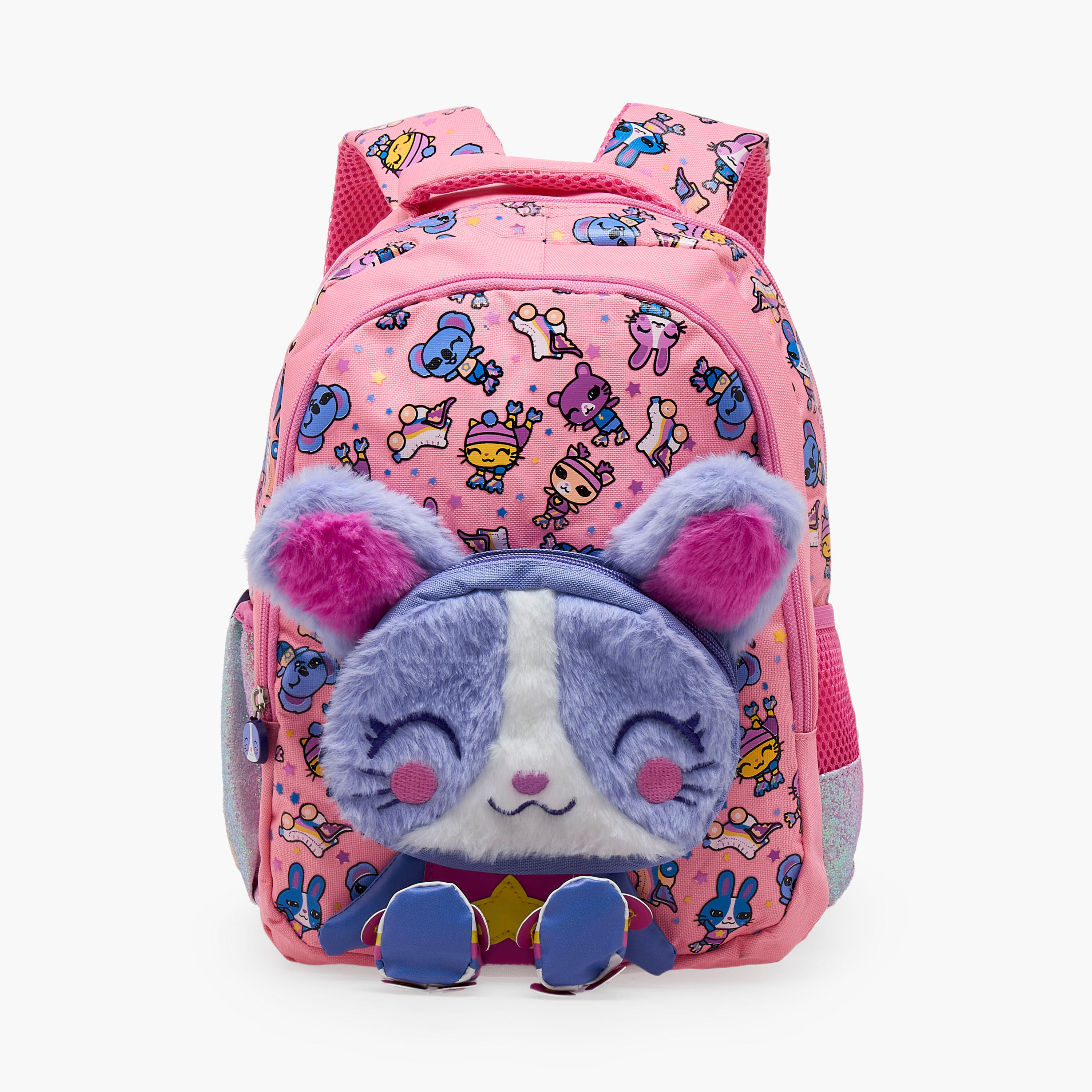 شنطة ظهر بطبعات أرنب وحمالات كتف مبطنة 2-5 سنوات للبنات - 14 بوصة-school-bagsandbackpacks-backpacks-image-1