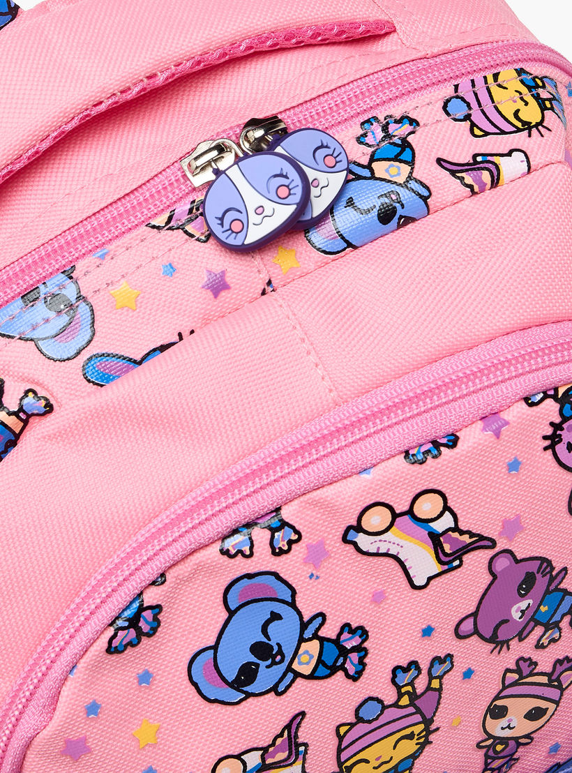 شنطة ظهر بطبعات أرنب وحمالات كتف مبطنة 2-5 سنوات للبنات - 14 بوصة-school-bagsandbackpacks-backpacks-image-4