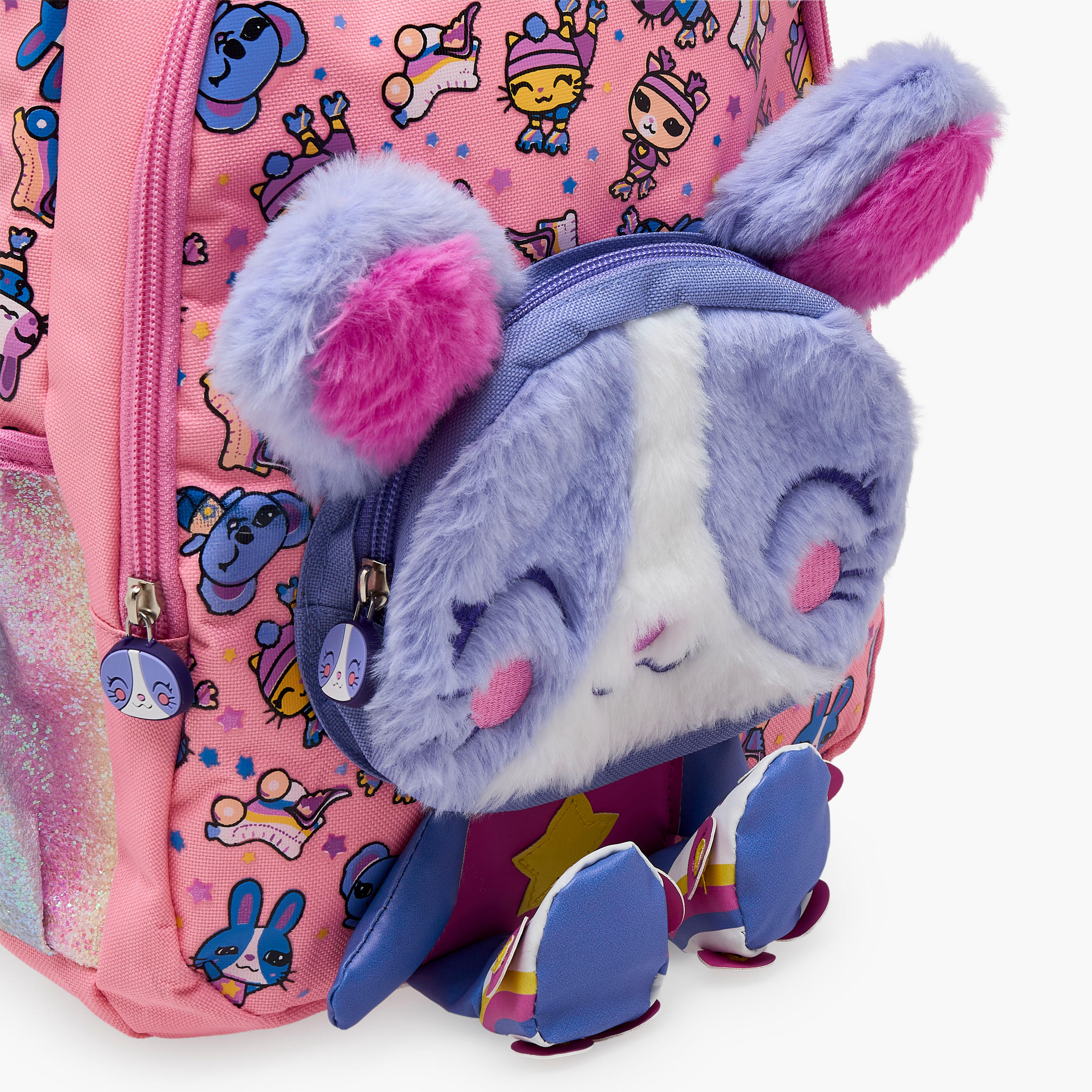 شنطة ظهر بطبعات أرنب وحمالات كتف مبطنة 2-5 سنوات للبنات - 14 بوصة-school-bagsandbackpacks-backpacks-image-5