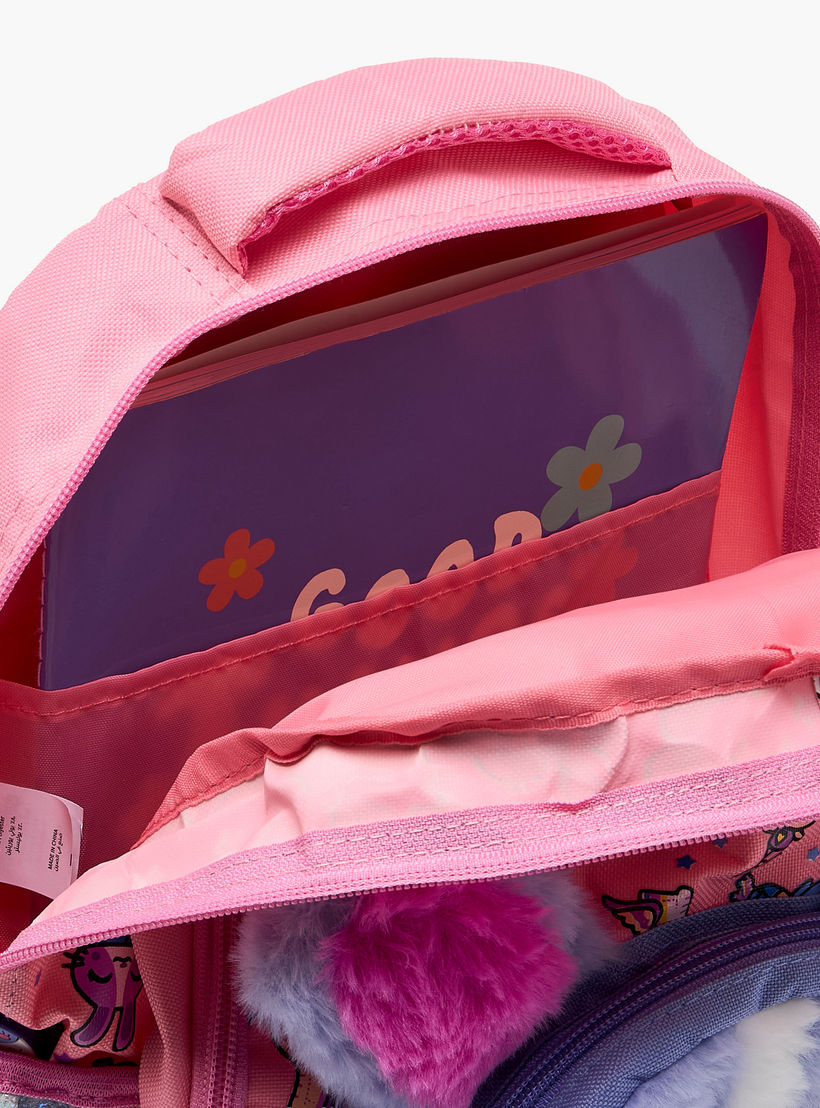 شنطة ظهر بطبعات أرنب وحمالات كتف مبطنة 2-5 سنوات للبنات - 14 بوصة-school-bagsandbackpacks-backpacks-image-6