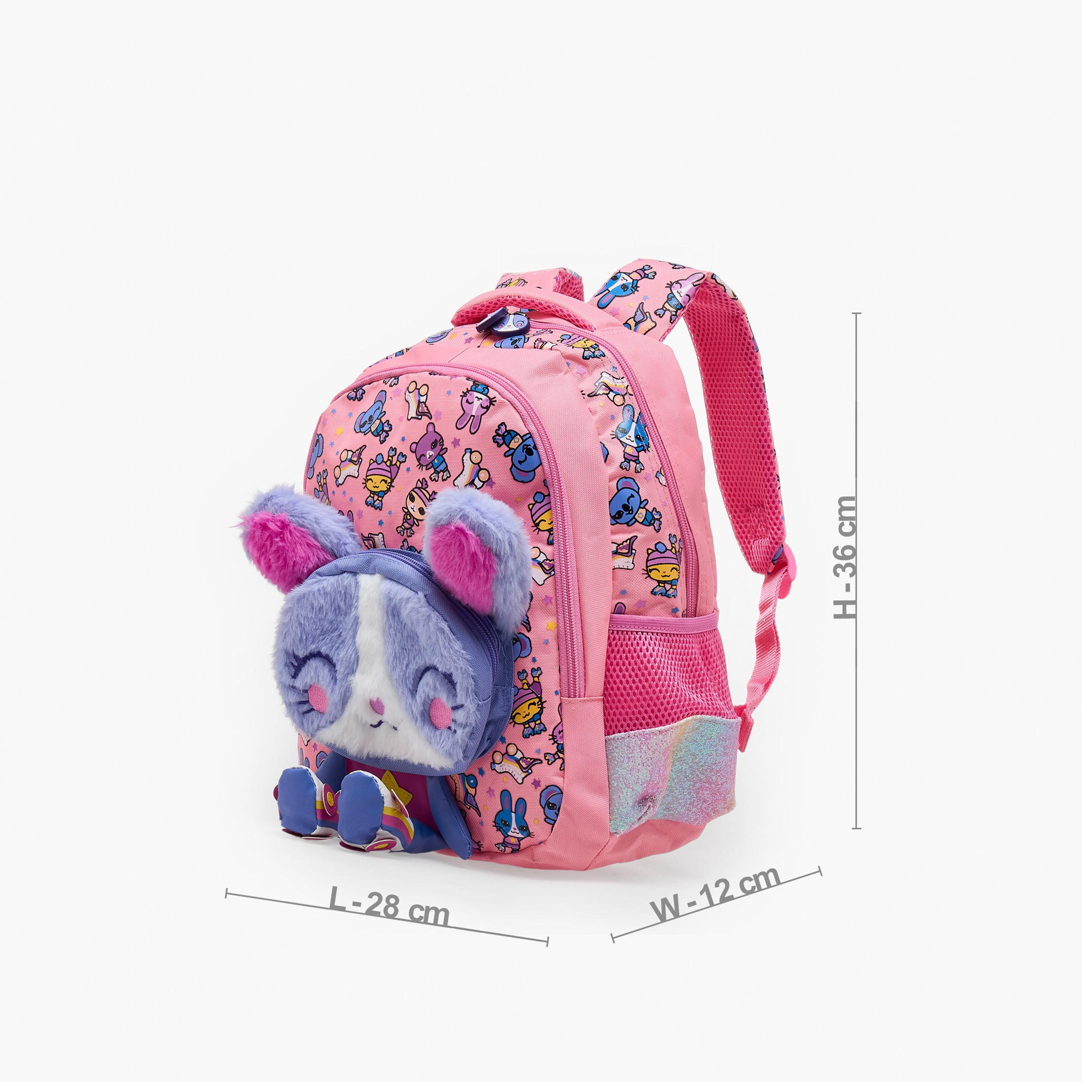 شنطة ظهر بطبعات أرنب وحمالات كتف مبطنة 2-5 سنوات للبنات - 14 بوصة-school-bagsandbackpacks-backpacks-image-7