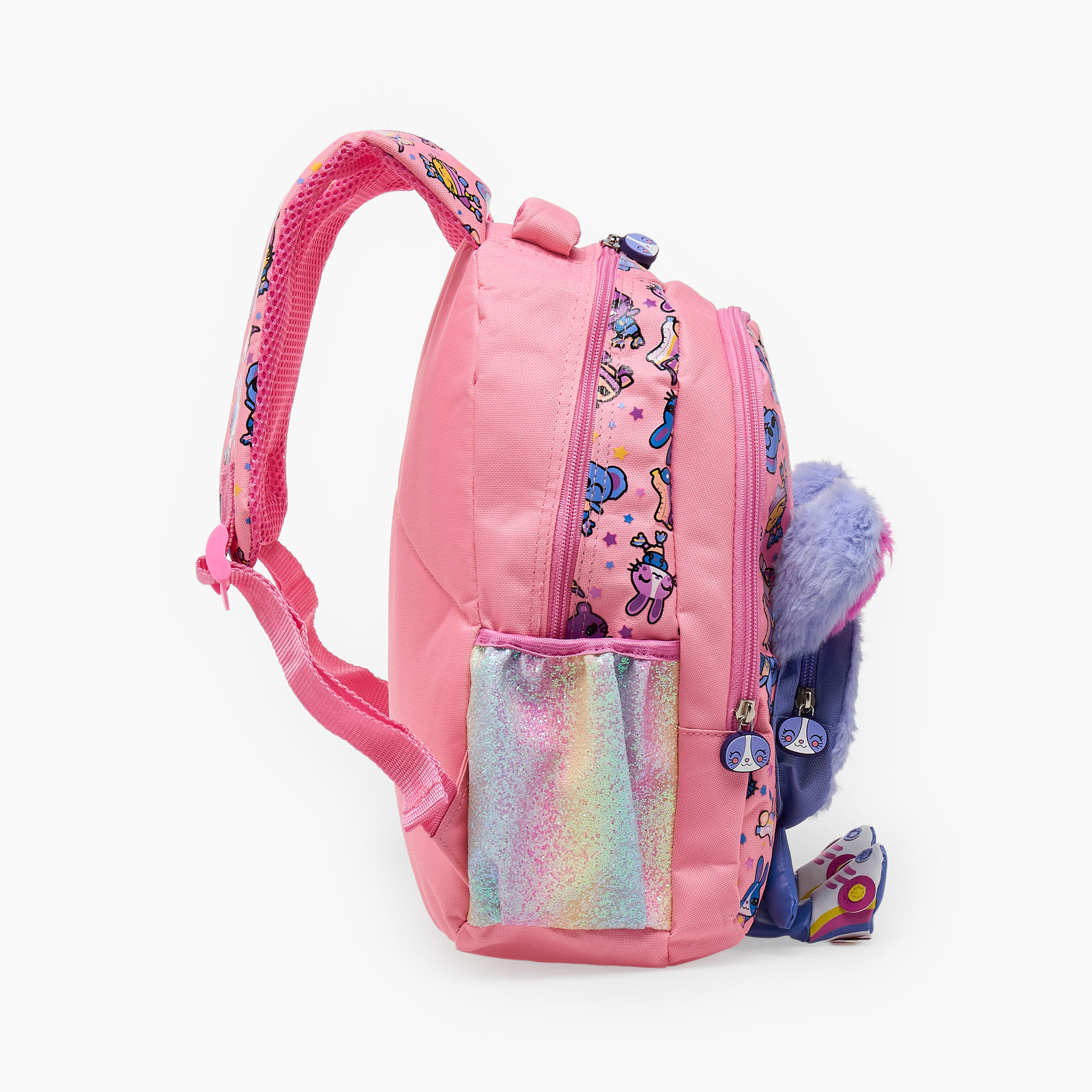شنطة ظهر بطبعات أرنب وحمالات كتف مبطنة 2-5 سنوات للبنات - 14 بوصة-school-bagsandbackpacks-backpacks-image-8