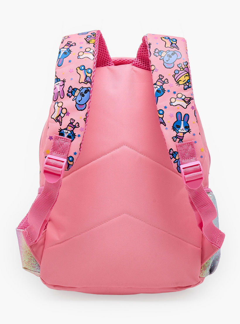 شنطة ظهر بطبعات أرنب وحمالات كتف مبطنة 2-5 سنوات للبنات - 14 بوصة-school-bagsandbackpacks-backpacks-image-9