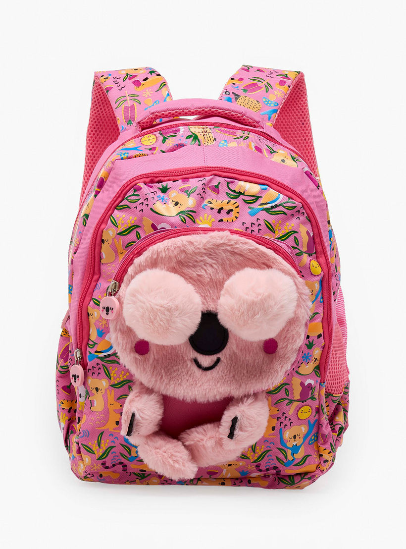 Koala Print Backpack for Girls 2-5 Years with Padded Straps - 14 inch-school-bagsandbackpacks-backpacks-image-1
