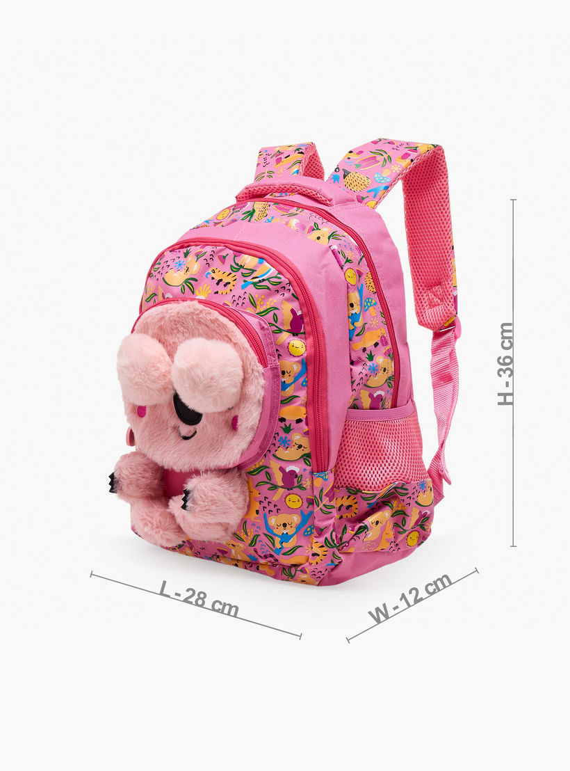 Koala Print Backpack for Girls 2-5 Years with Padded Straps - 14 inch-school-bagsandbackpacks-backpacks-image-7