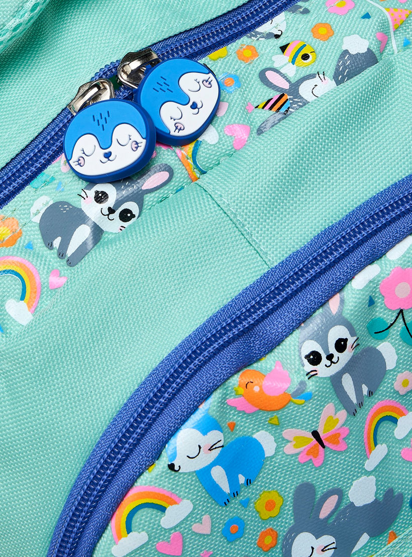 شنطة ظهر بسحاب إغلاق ودمية أرنب للبنات بعمر 2-5 سنوات - 14 بوصة-school-bagsandbackpacks-backpacks-image-5
