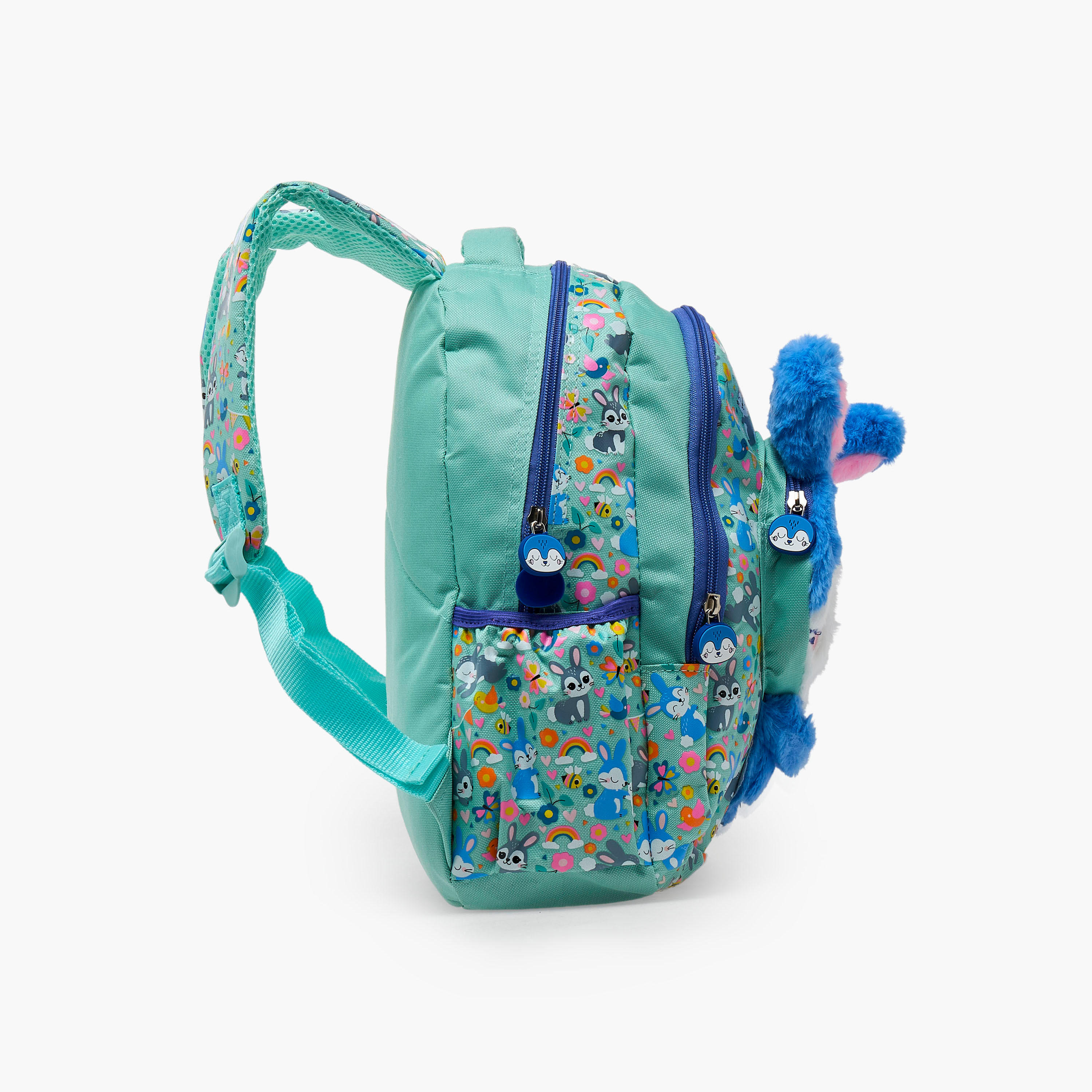 شنطة ظهر بسحاب إغلاق ودمية أرنب للبنات بعمر 2-5 سنوات - 14 بوصة-school-bagsandbackpacks-backpacks-image-8