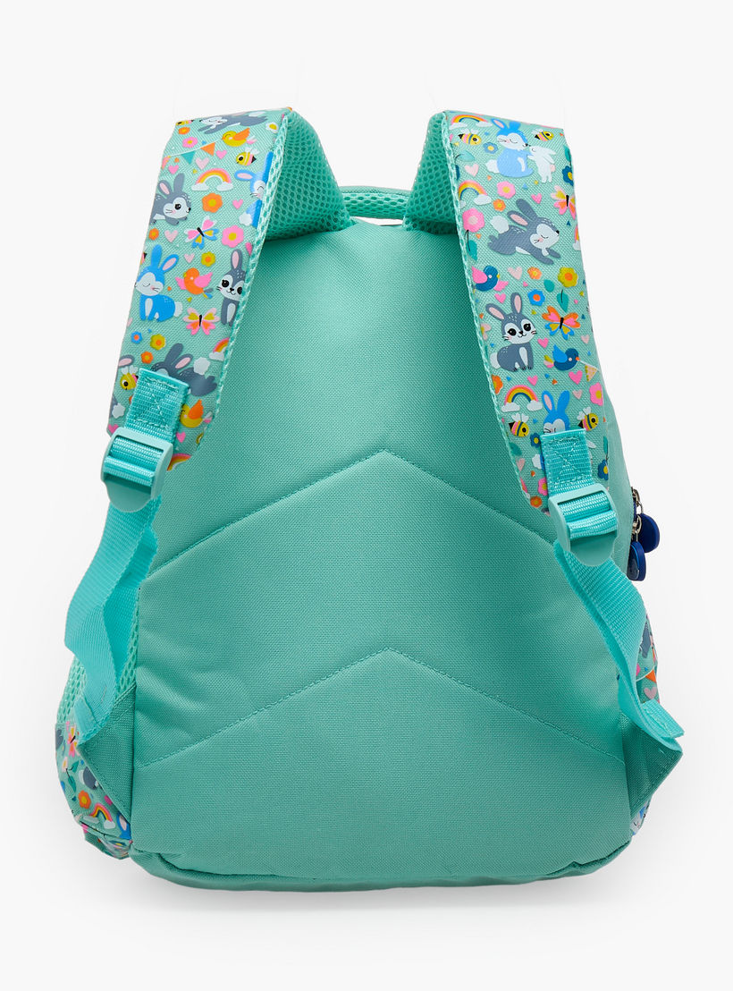شنطة ظهر بسحاب إغلاق ودمية أرنب للبنات بعمر 2-5 سنوات - 14 بوصة-school-bagsandbackpacks-backpacks-image-9