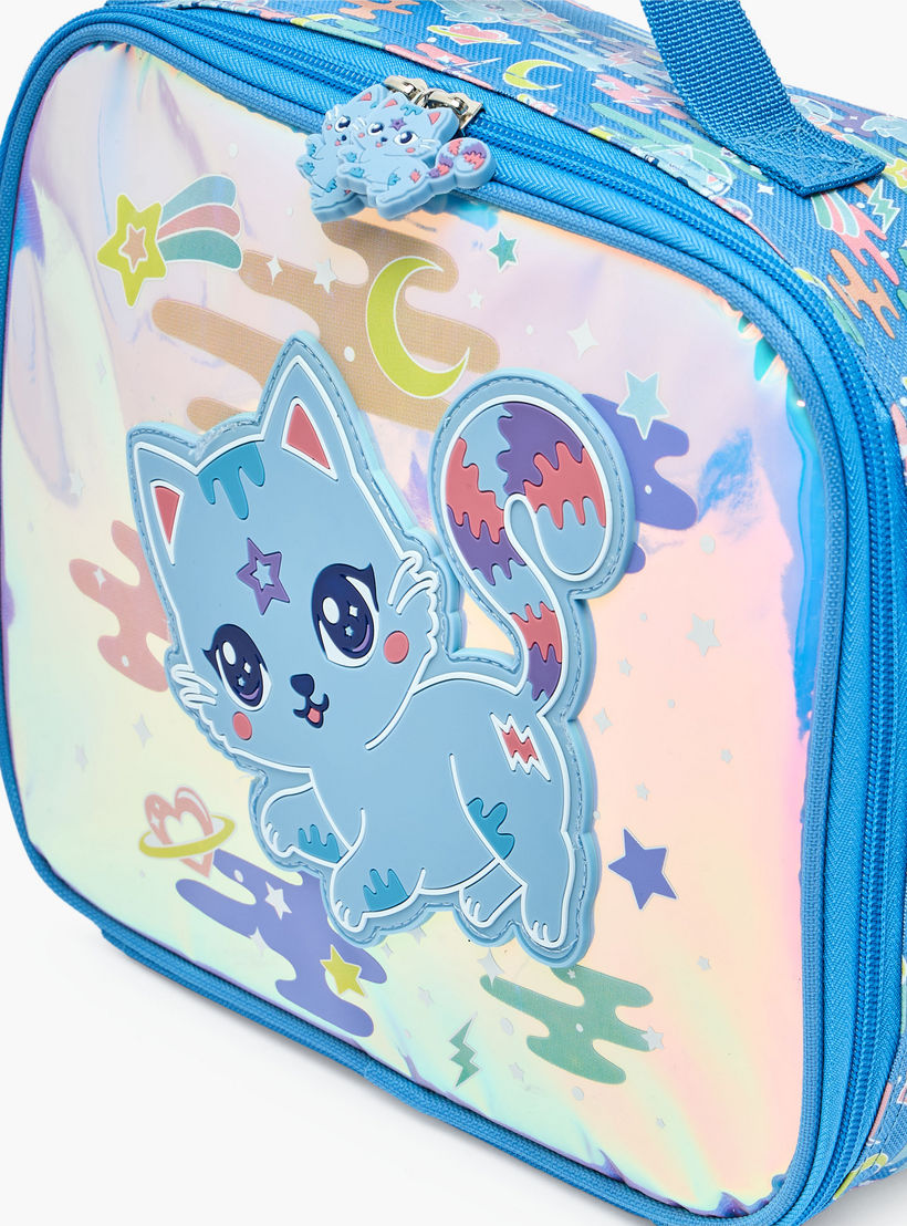 Cat Print Lunch Bag for Girls 5-8 Years with Insulation-school-lunchessentials-lunchbags-image-3